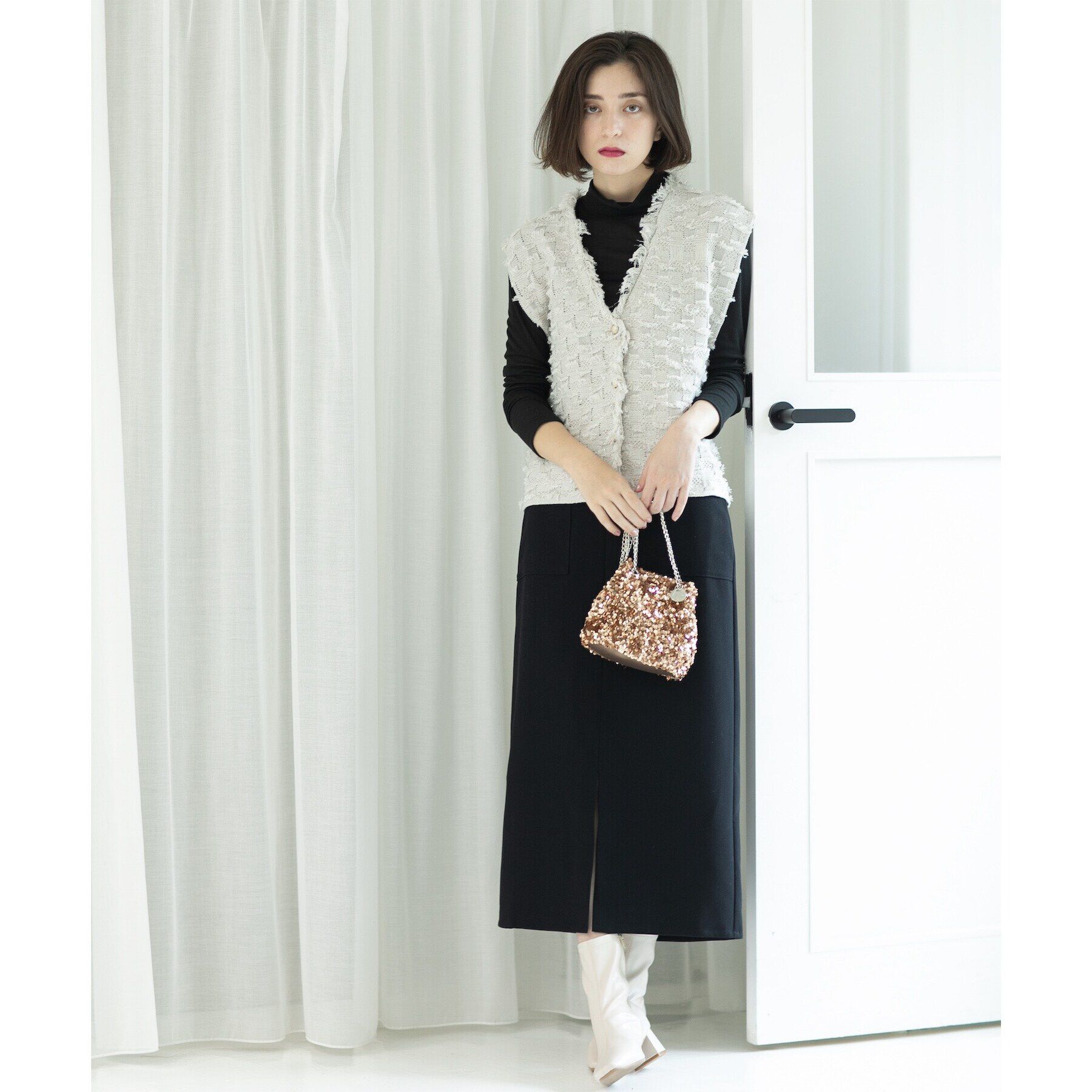 OPAQUE.CLIP「ストレッチタイトスカート【洗濯機洗い可】」|スカート|