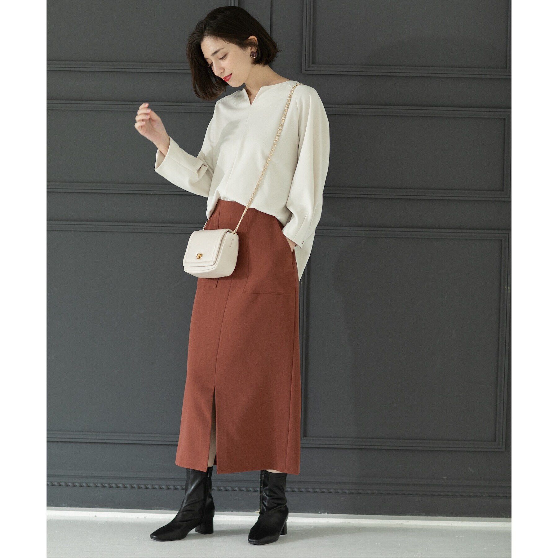 OPAQUE.CLIP「ストレッチタイトスカート【洗濯機洗い可】」|スカート|