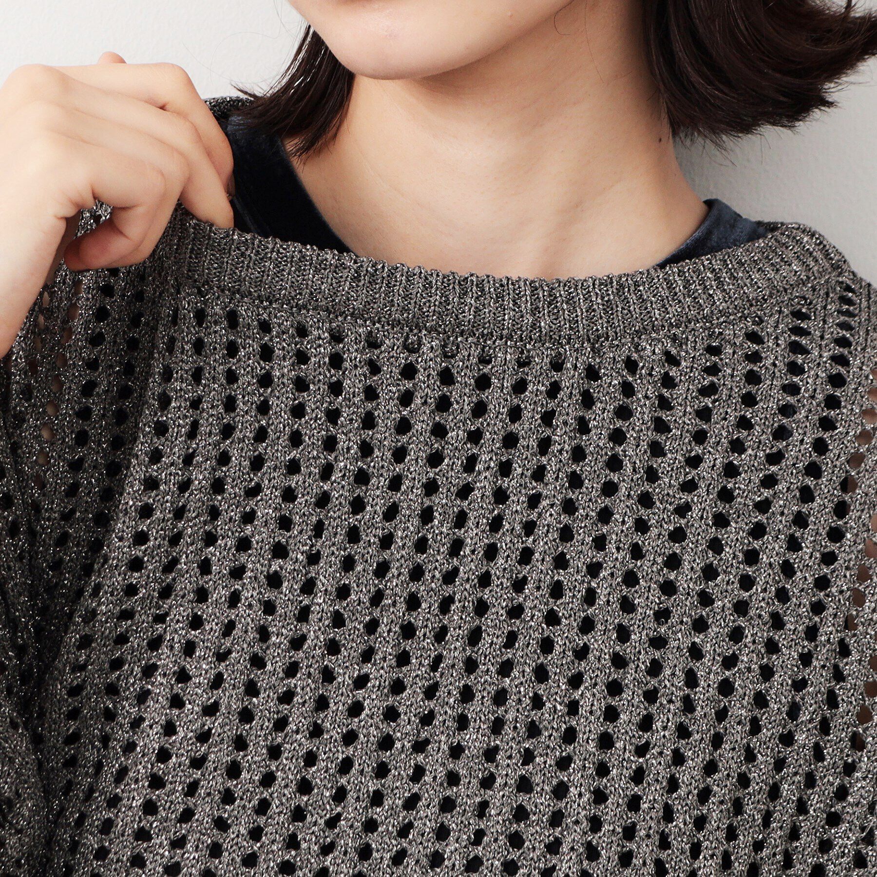 OPAQUE.CLIP「ラメメッシュニット【洗濯機洗い可】」|ニット・セーター|