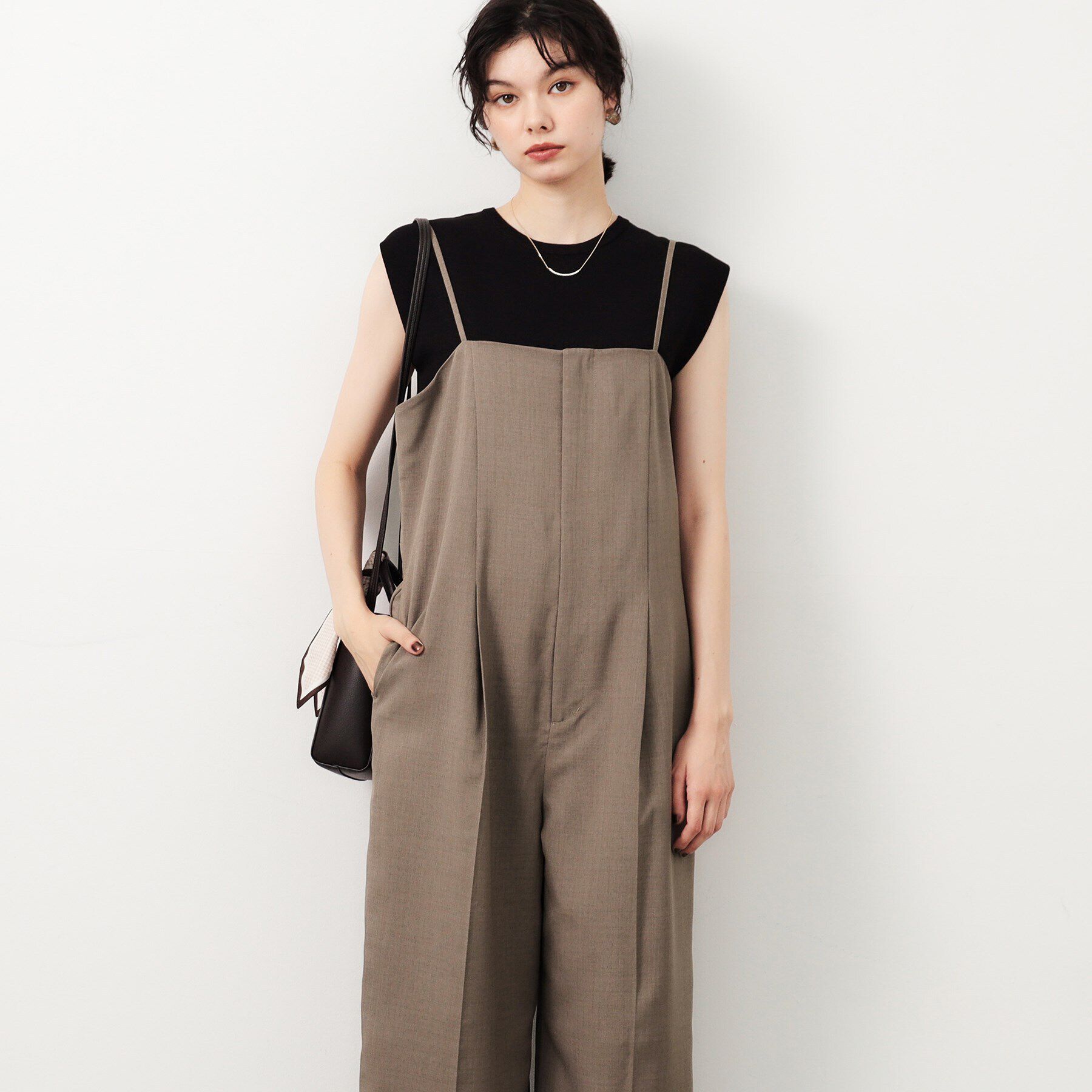 OPAQUE.CLIP「リネンライクオールインワン【洗濯機洗い可】」|オールインワン|