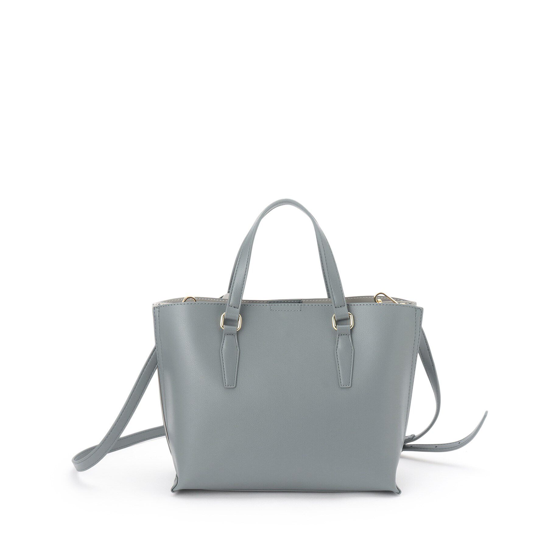 OPAQUE.CLIP「【2WAY／通勤対応】バイカラースムース合皮ミドルバッグ」|トートバッグ|