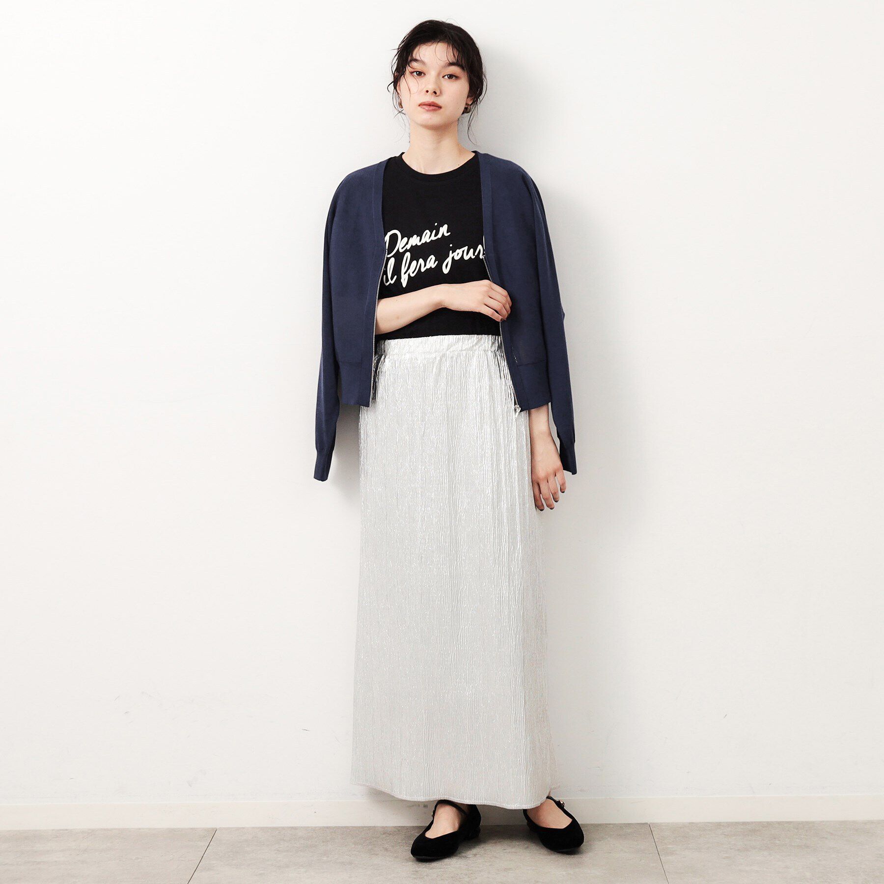 OPAQUE.CLIP「UV VネックZIPドルマンニットカーディガン【洗濯機洗い可/抗ピル】」|カーディガン|