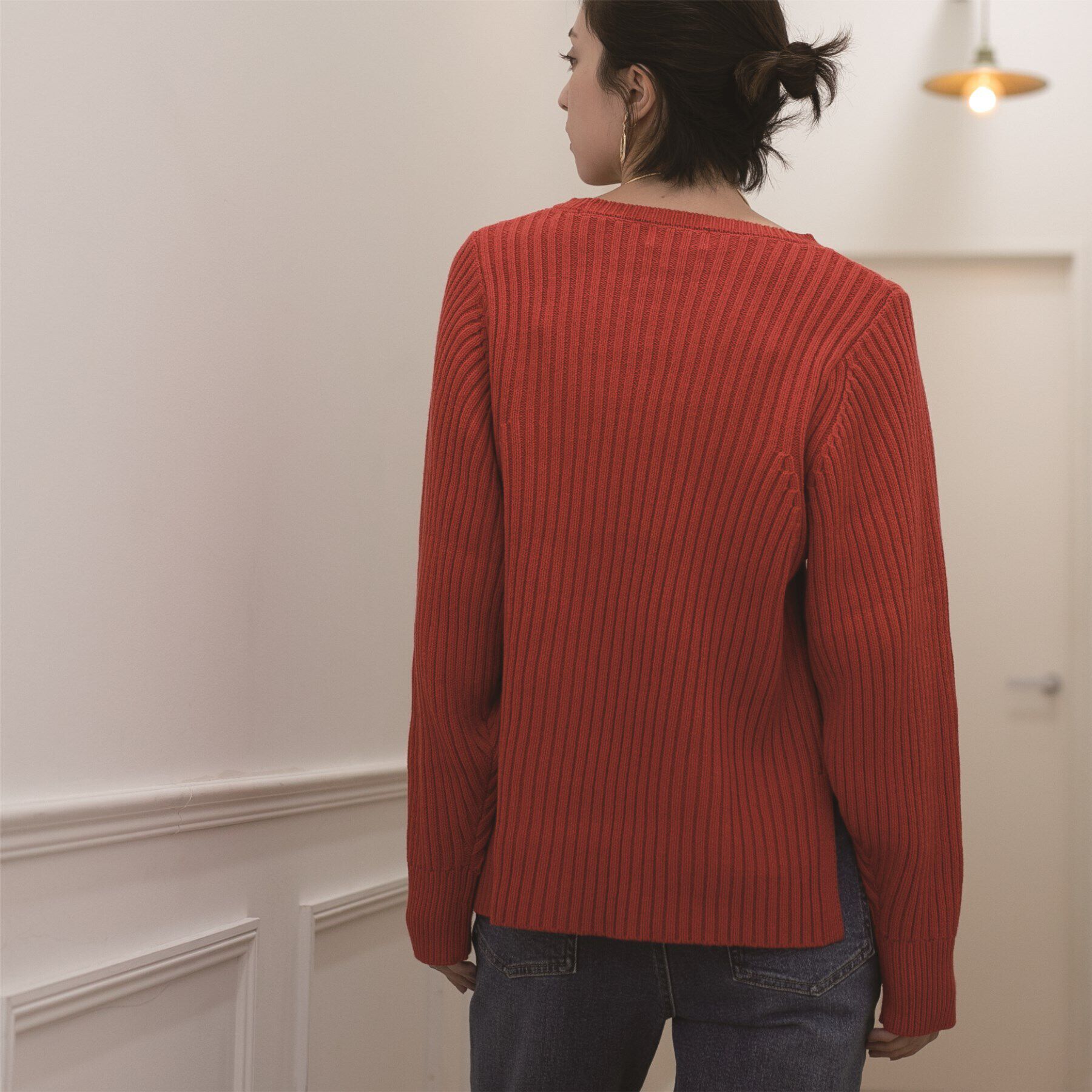 OPAQUE.CLIP「《7color》ボリュームスリーブリブニット【洗濯機洗い可】」|ニット・セーター|