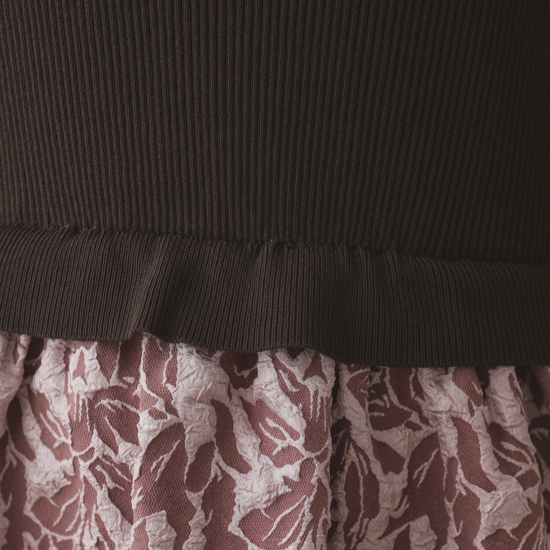 OPAQUE.CLIP「ニット&times;ジャカードドッキングワンピース【洗濯機洗い可】」|ワンピース|