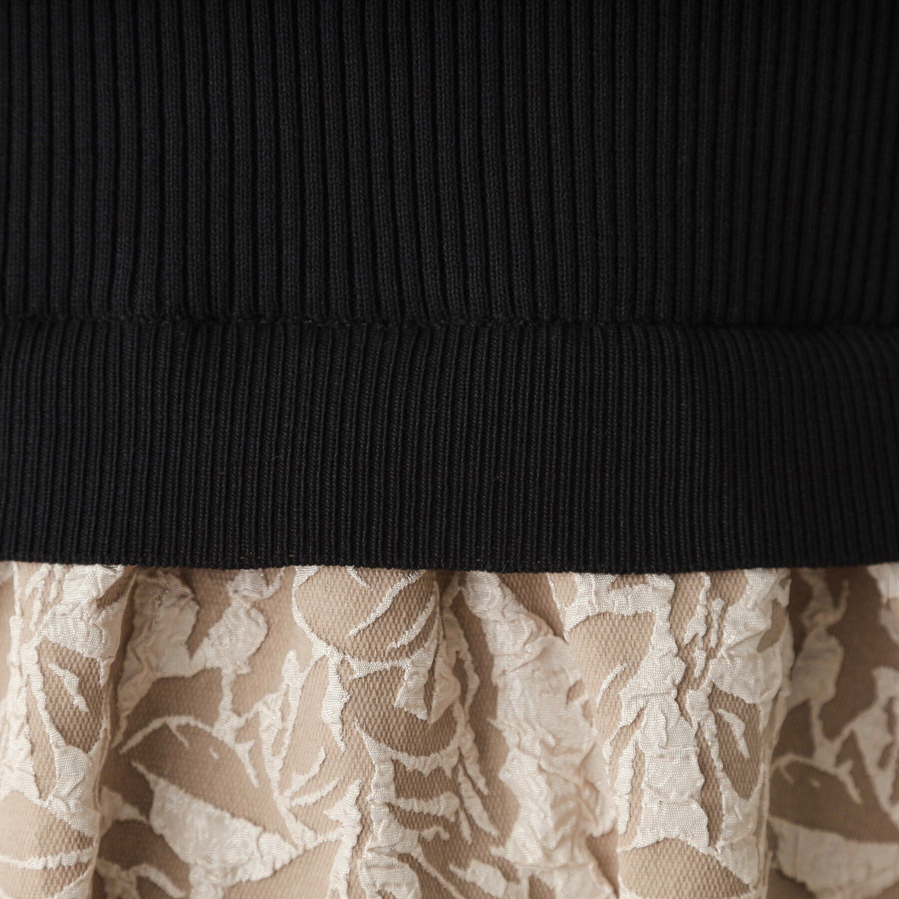 OPAQUE.CLIP「ニット&times;ジャカードドッキングワンピース【洗濯機洗い可】」|ワンピース|