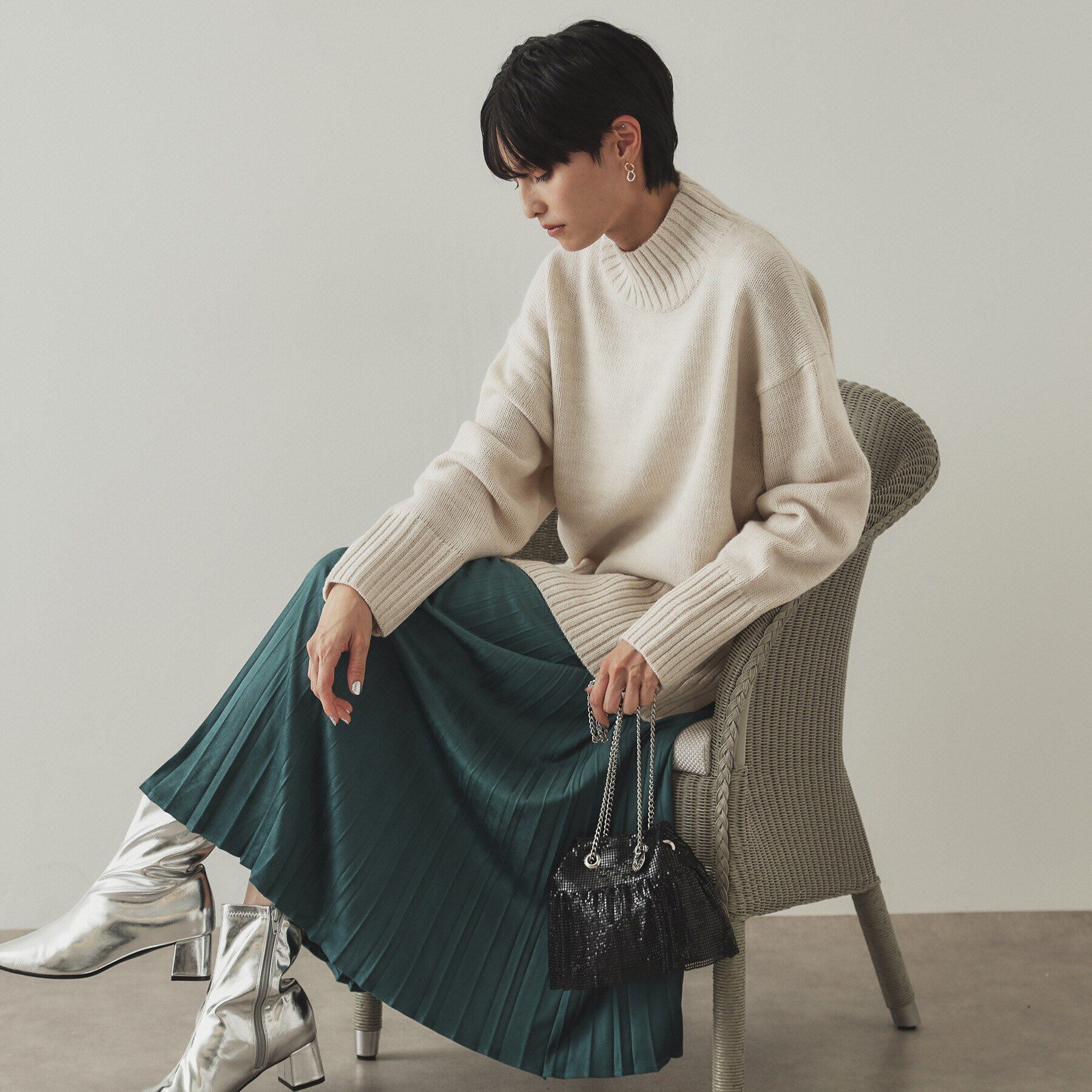 OPAQUE.CLIP「【2WAY】メタルメッシュフリルミニショルダーバッグ」|ショルダー・メッセンジャー|