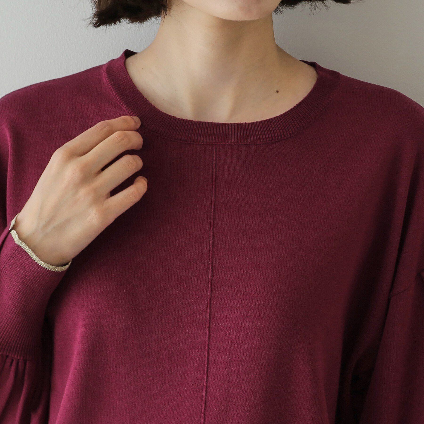 OPAQUE.CLIP「タックデザインスリーブニット【洗濯機洗い可/抗ピル】」|ニット・セーター|