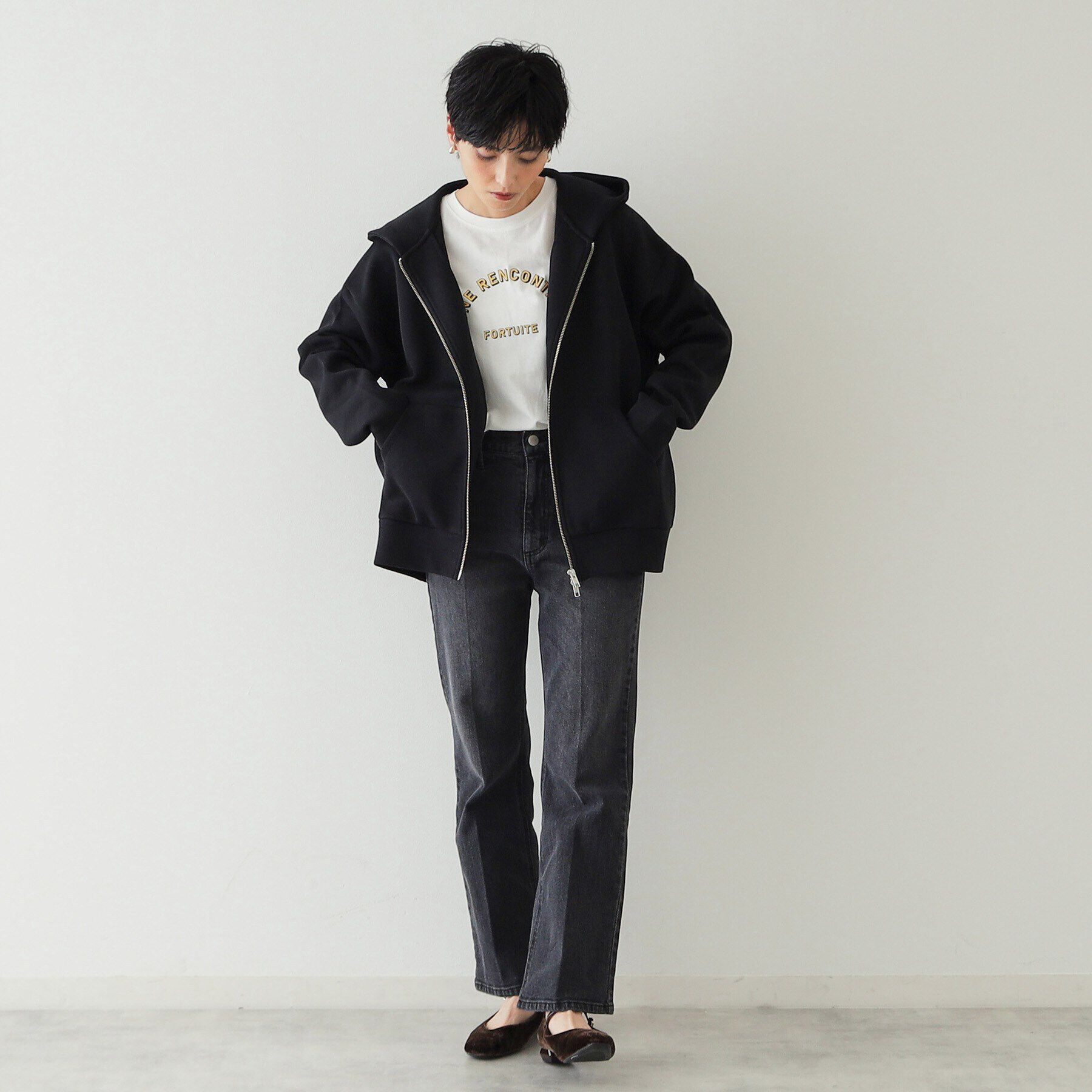 OPAQUE.CLIP「ダブルZIPパーカー【洗濯機洗い可】」|パーカー|