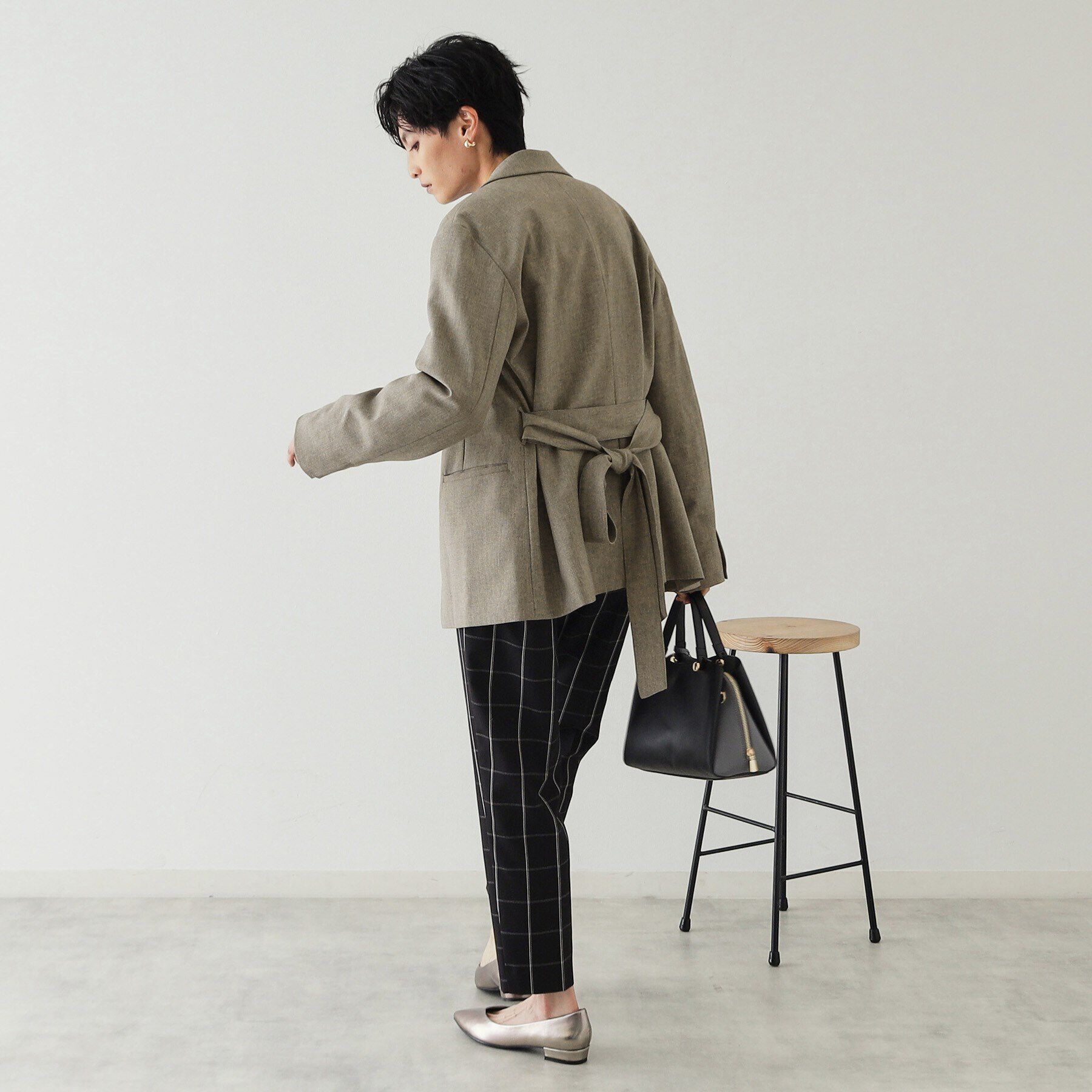 OPAQUE.CLIP「ウエストベルト テーラードジャケット【洗濯機洗い可】」|テーラードジャケット|