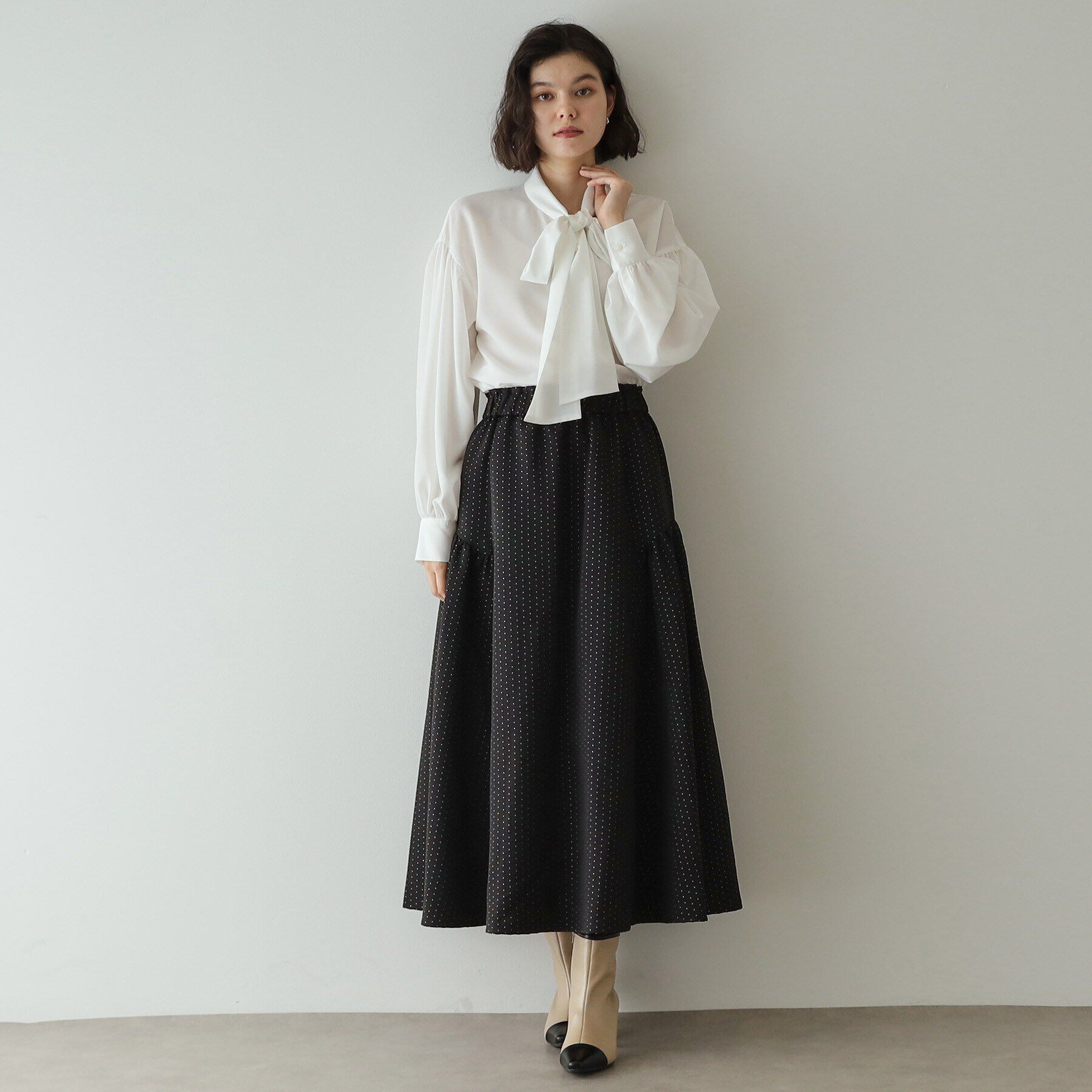 OPAQUE.CLIP「《美人百花掲載》ボリュームボウタイブラウス【洗濯機洗い可】」|シャツ・ブラウス|