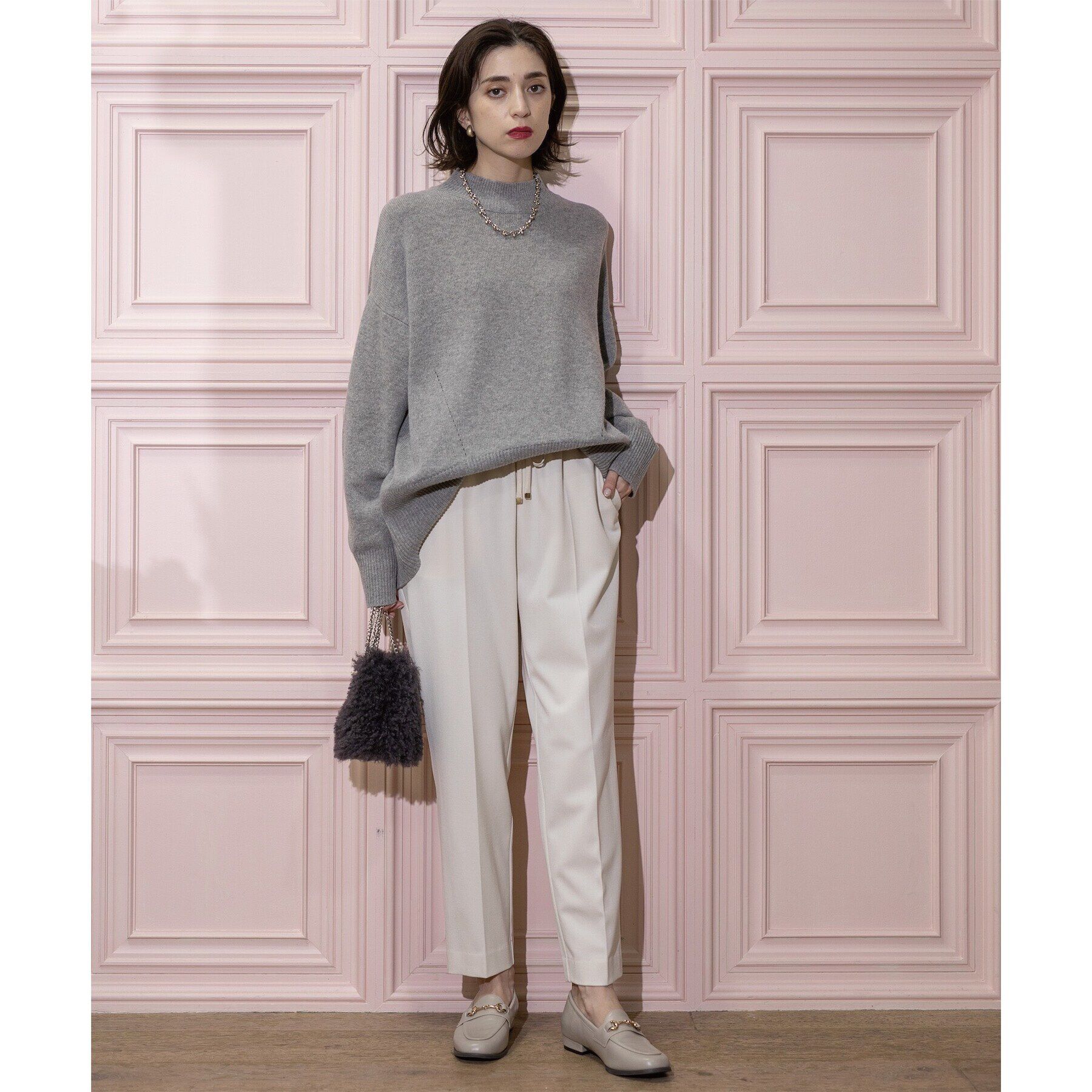 OPAQUE.CLIP「《SS-LLsize》裏起毛ストレッチイージーテーパードパンツ【蓄熱素材/洗濯機洗い可】」|その他|