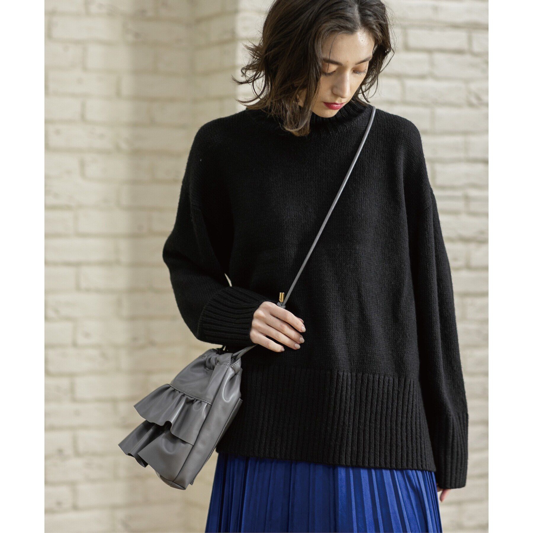 OPAQUE.CLIP「《10color/S-LLsize》ハイネックミドルゲージニット【洗濯機洗い可】」|ニット・セーター|