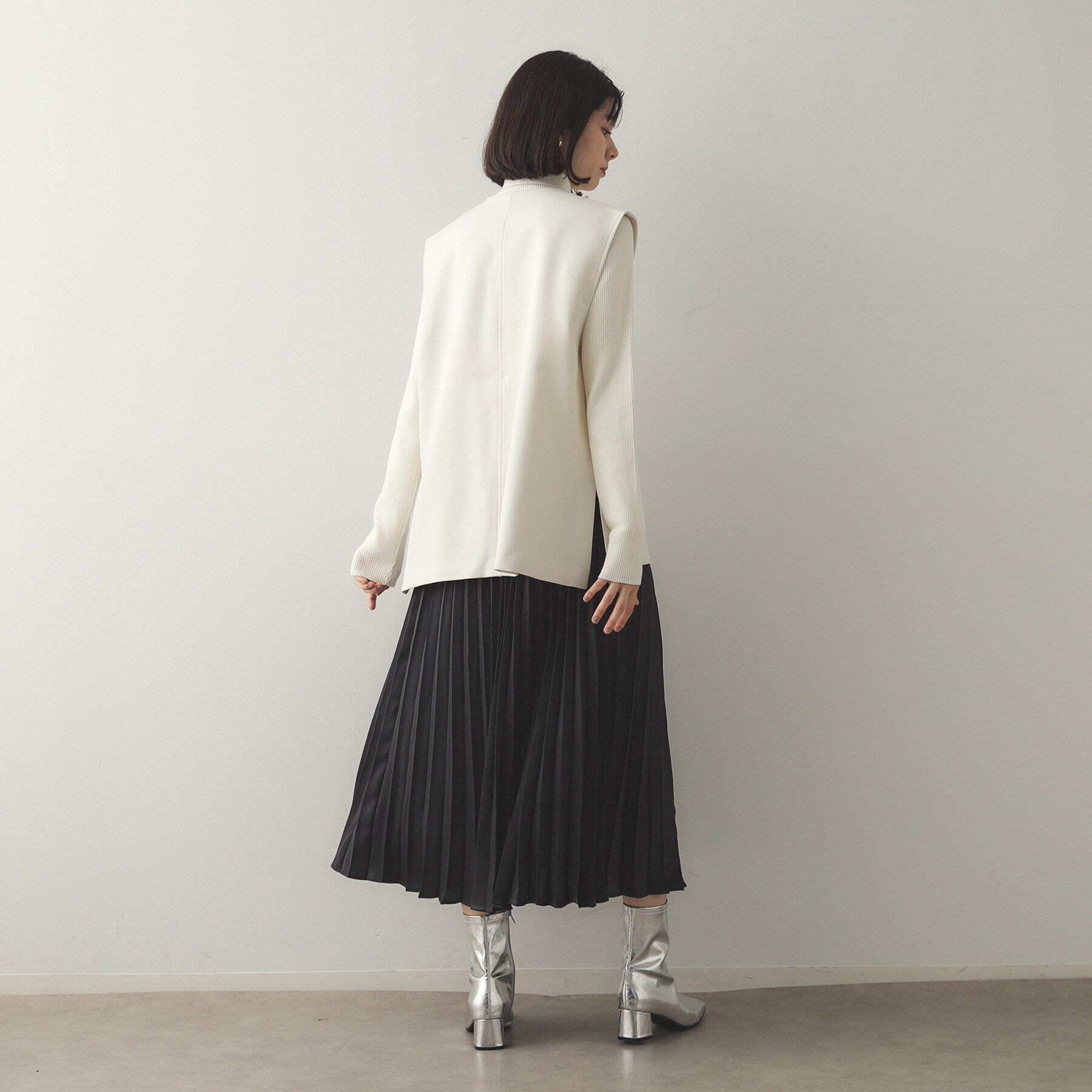 OPAQUE.CLIP「《ツインセット》スキッパーベスト&times;リブタートルニット【洗濯機洗い可】」|その他|