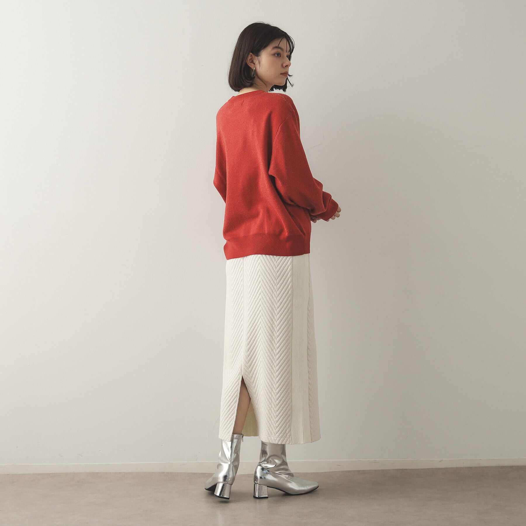 OPAQUE.CLIP「キルティングジャカード イージースカート/セットアップ対応【洗濯機洗い可】」|スカート|