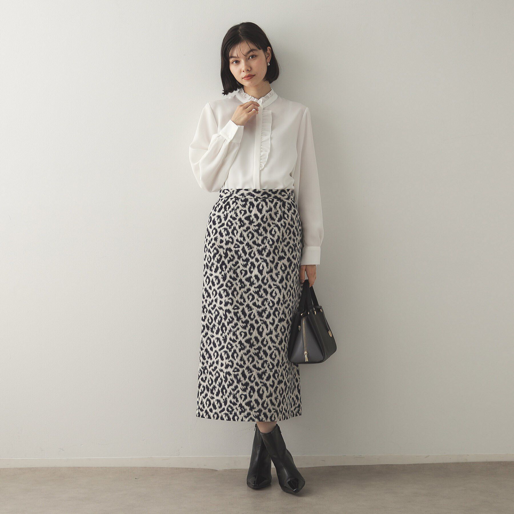 OPAQUE.CLIP「スタインドフリルブラウス【洗濯機洗い可】」|シャツ・ブラウス|