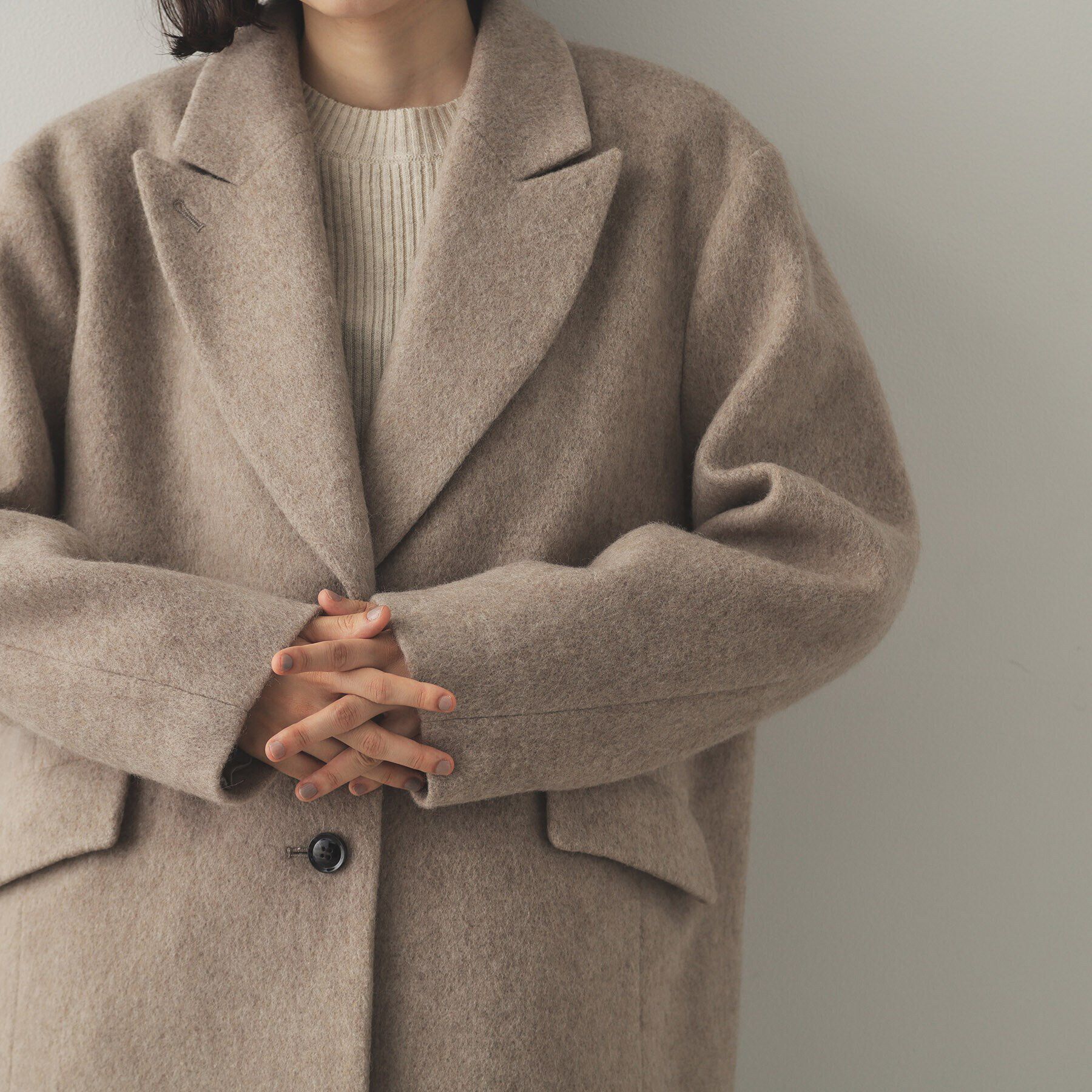 OPAQUE.CLIP「《Oggi掲載》シャギーウール混 テーラードコート」|チェスターコート|