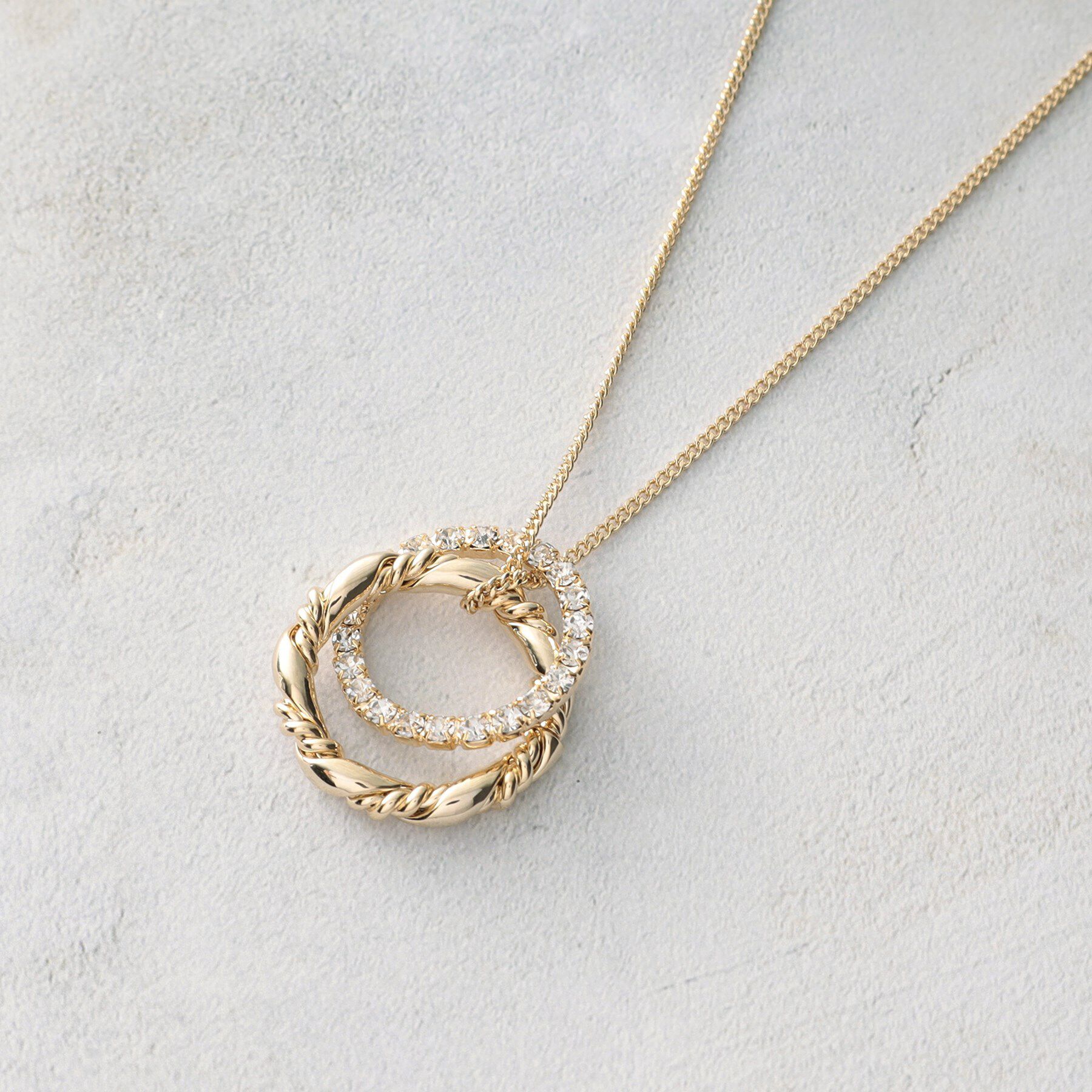 OPAQUE.CLIP「ダブルリングロングネックレス」|ネックレス|