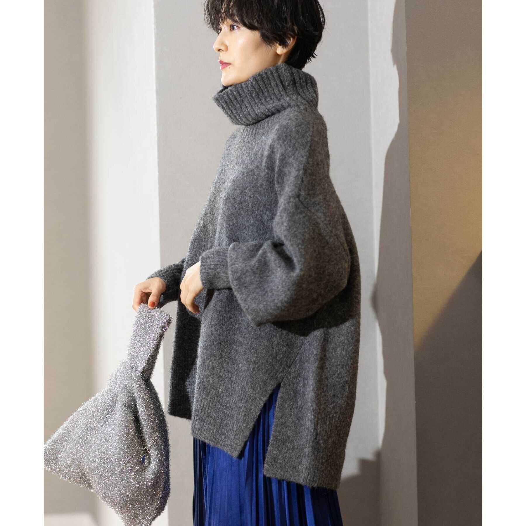 OPAQUE.CLIP「ミドルゲージハイネックニット【洗濯機洗い可】」|ニット・セーター|