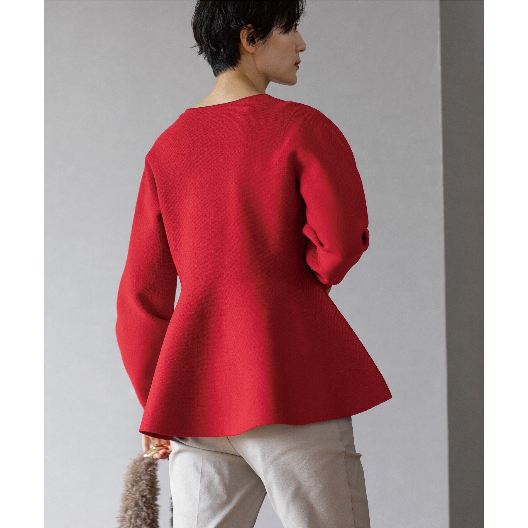 OPAQUE.CLIP「《5color》シームレスペプラムニット【洗濯機洗い可】」|ニット・セーター|