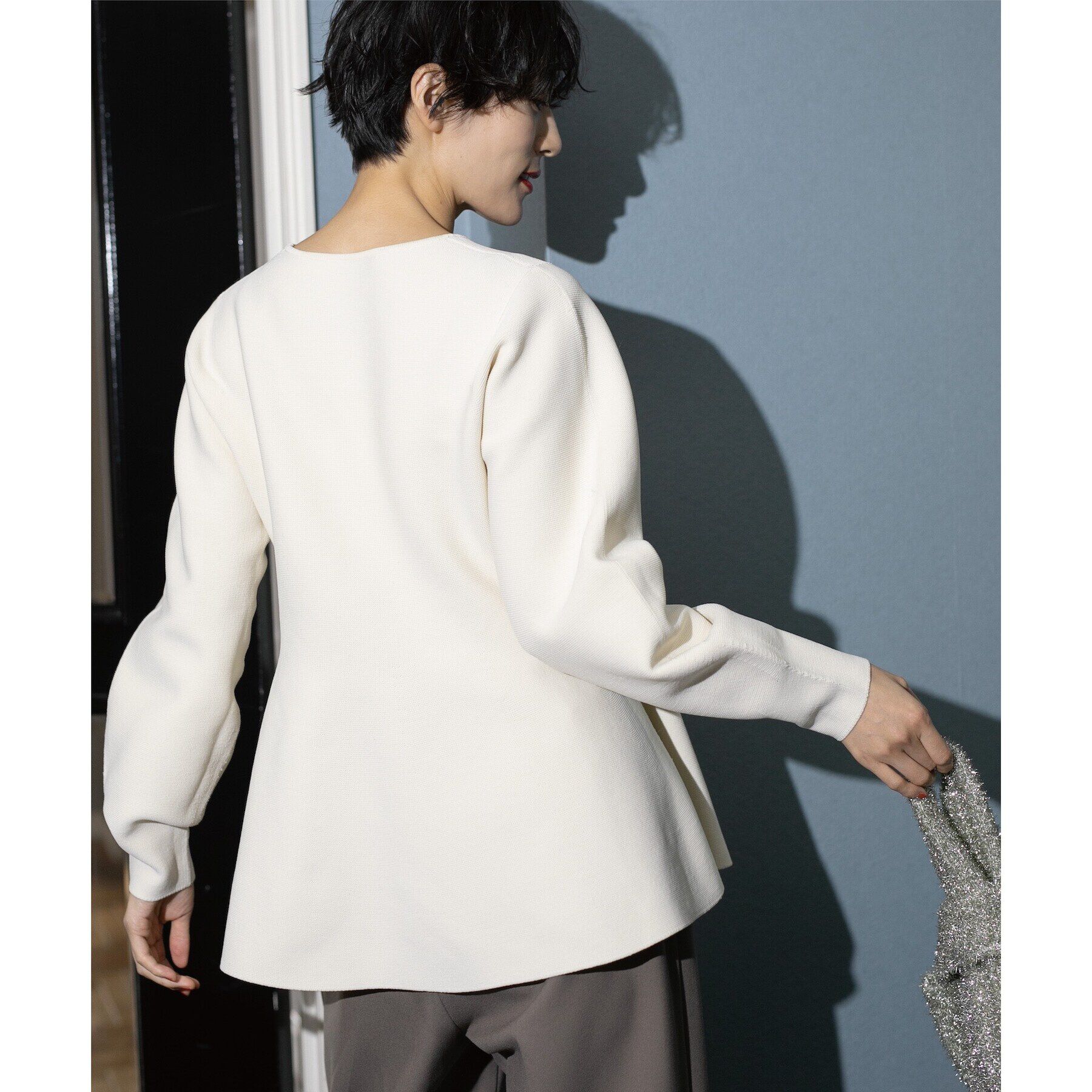 OPAQUE.CLIP「《5color》シームレスペプラムニット【洗濯機洗い可】」|ニット・セーター|