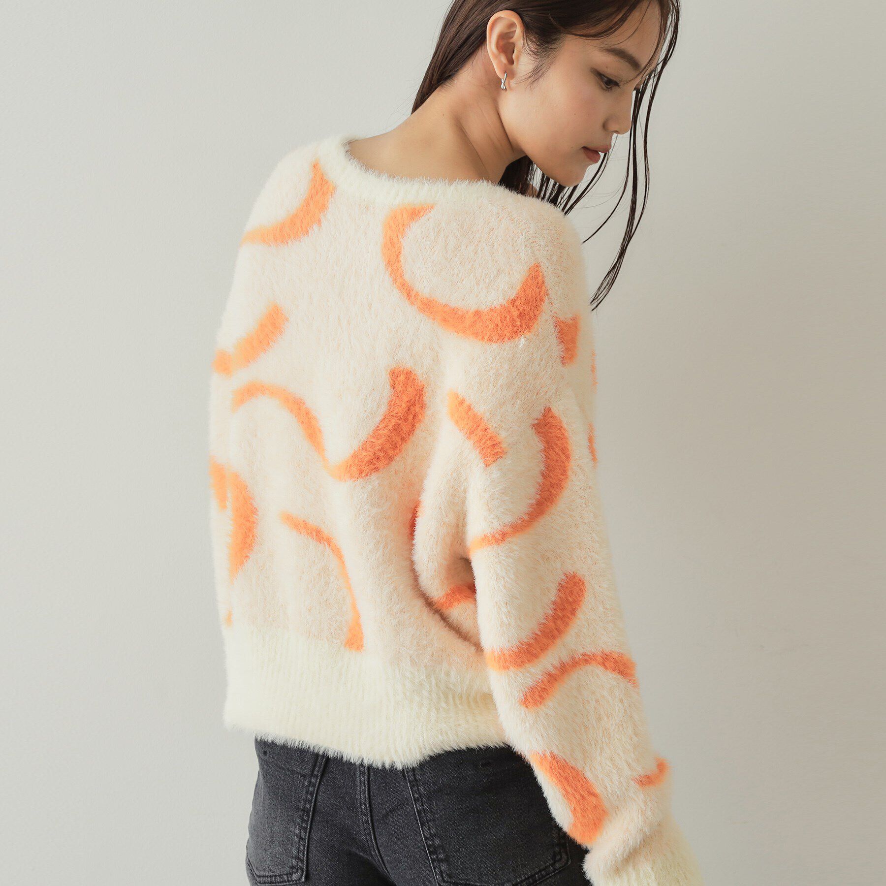 OPAQUE.CLIP「アート柄ジャカードニット【洗濯機洗い可/抗ピル】」|ニット・セーター|