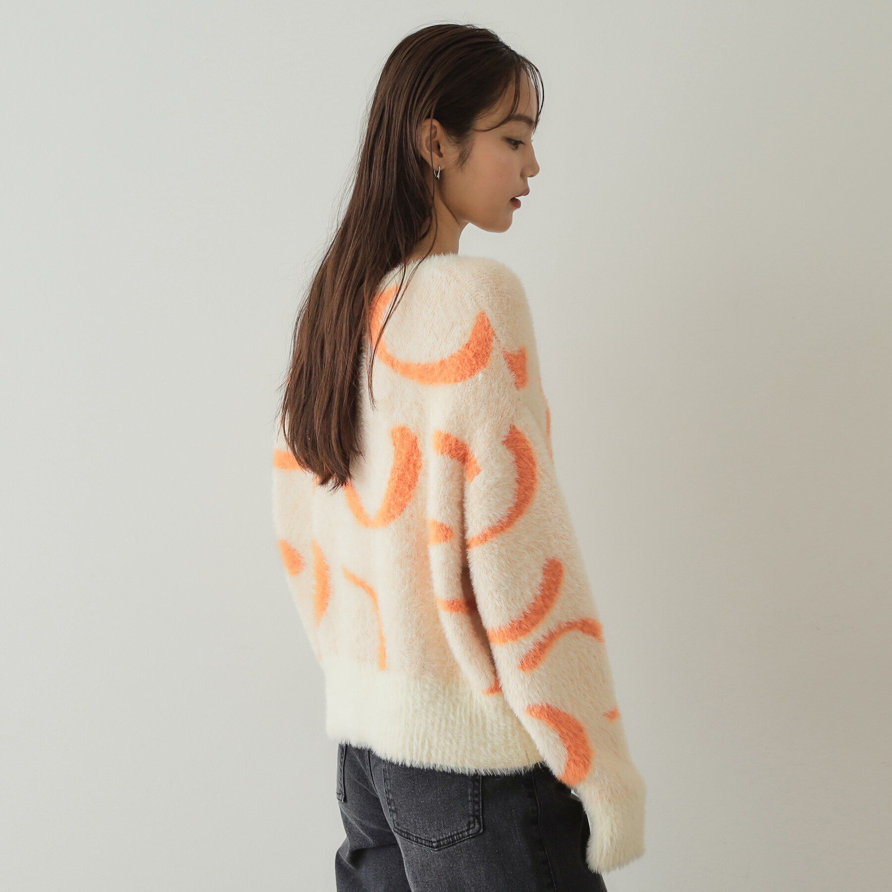 OPAQUE.CLIP「アート柄ジャカードニット【洗濯機洗い可/抗ピル】」|ニット・セーター|