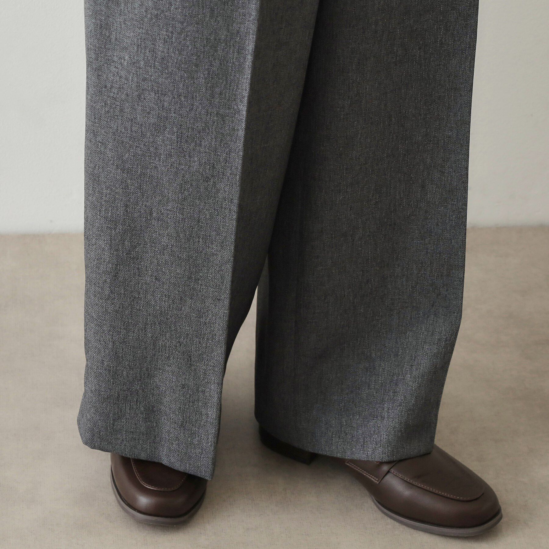 OPAQUE.CLIP「ウールライク ベルト付サロペット【洗濯機洗い可】」|オールインワン|