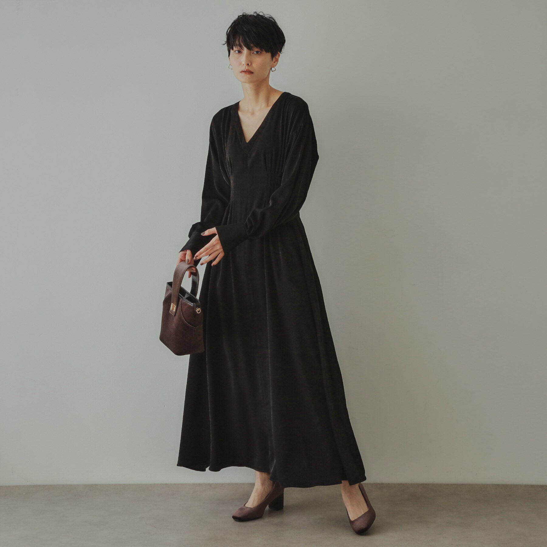 OPAQUE.CLIP「【大草直子さんコラボ】ウエストタックワンピース」|ワンピース|