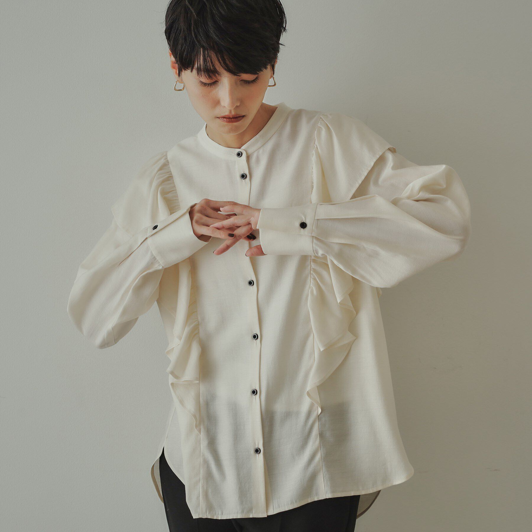 OPAQUE.CLIP「【大草直子さんコラボ】ラッフルブラウス」|シャツ・ブラウス|