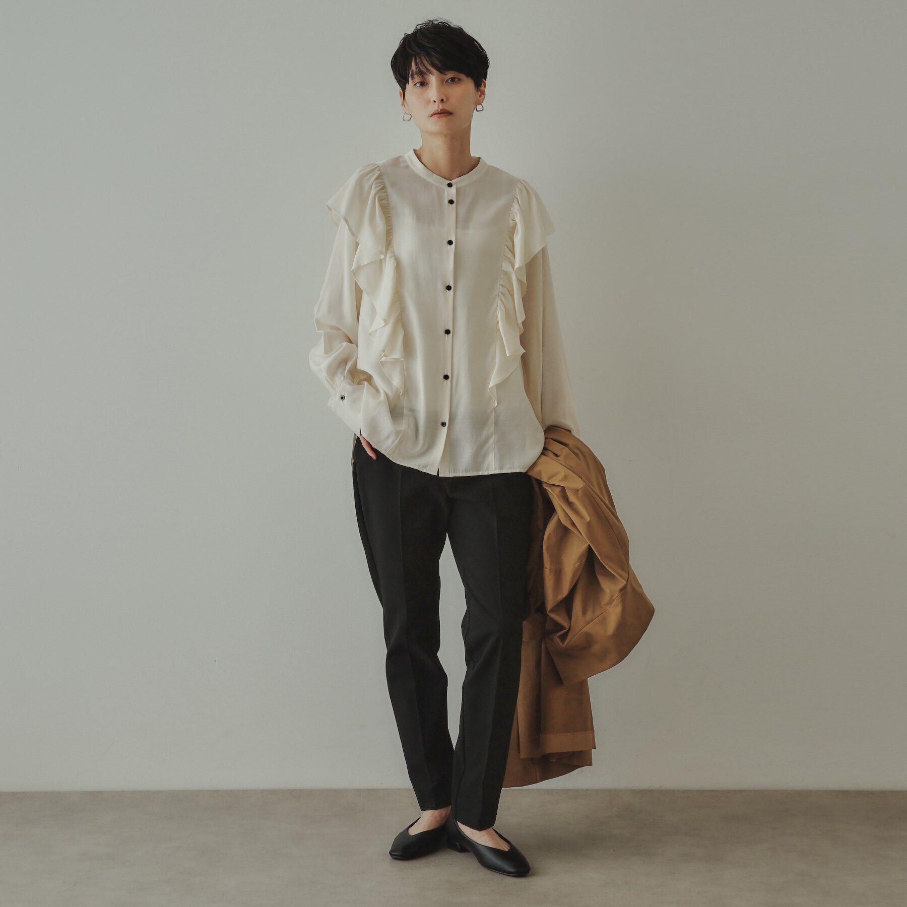 OPAQUE.CLIP「【大草直子さんコラボ】ラッフルブラウス」|シャツ・ブラウス|