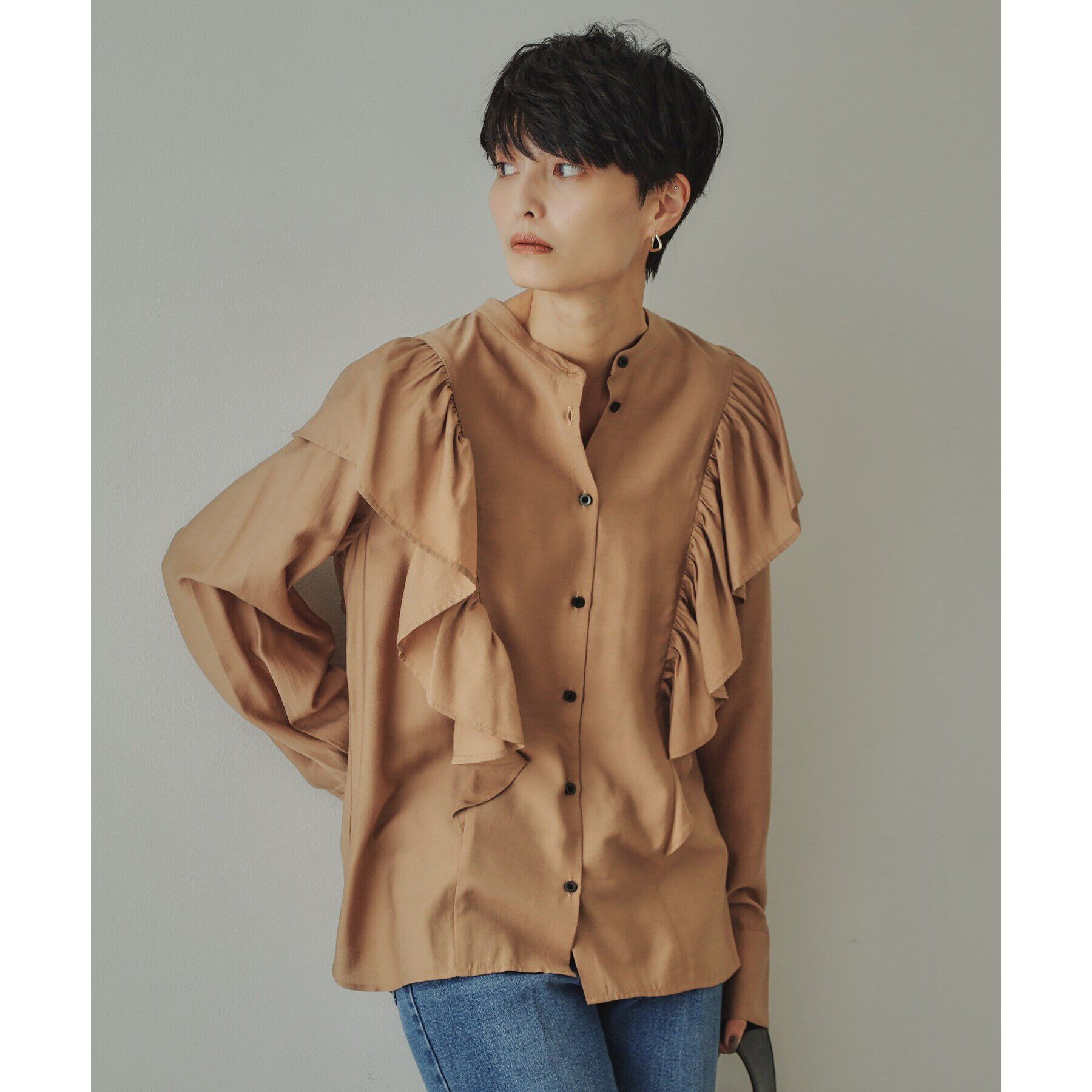 OPAQUE.CLIP「【大草直子さんコラボ】ラッフルブラウス」|シャツ・ブラウス|