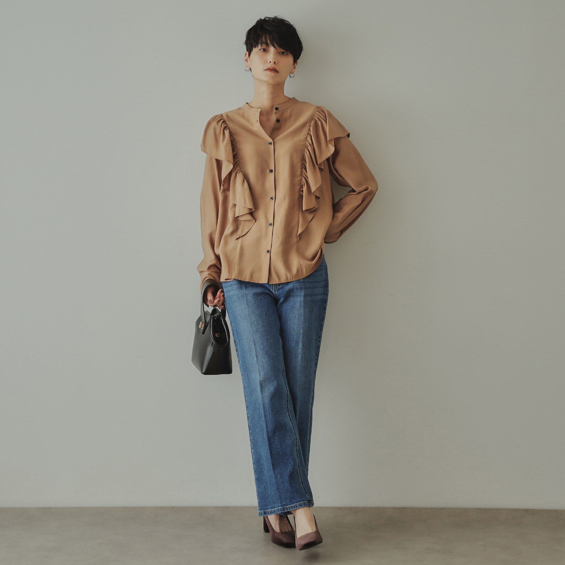 OPAQUE.CLIP「【大草直子さんコラボ】ラッフルブラウス」|シャツ・ブラウス|