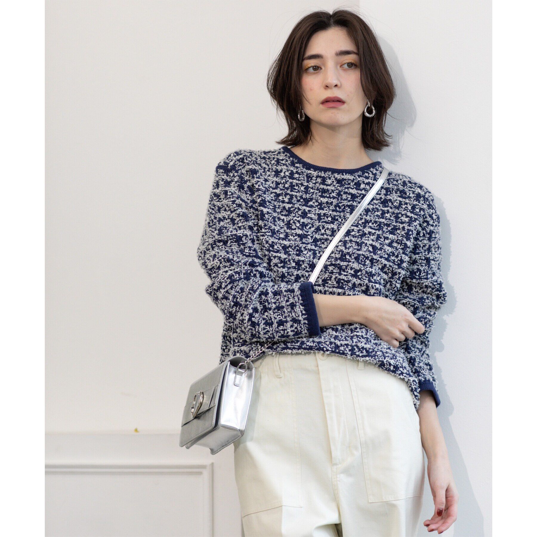 OPAQUE.CLIP「ツイードライクニット【洗濯機洗い可】」|ニット・セーター|