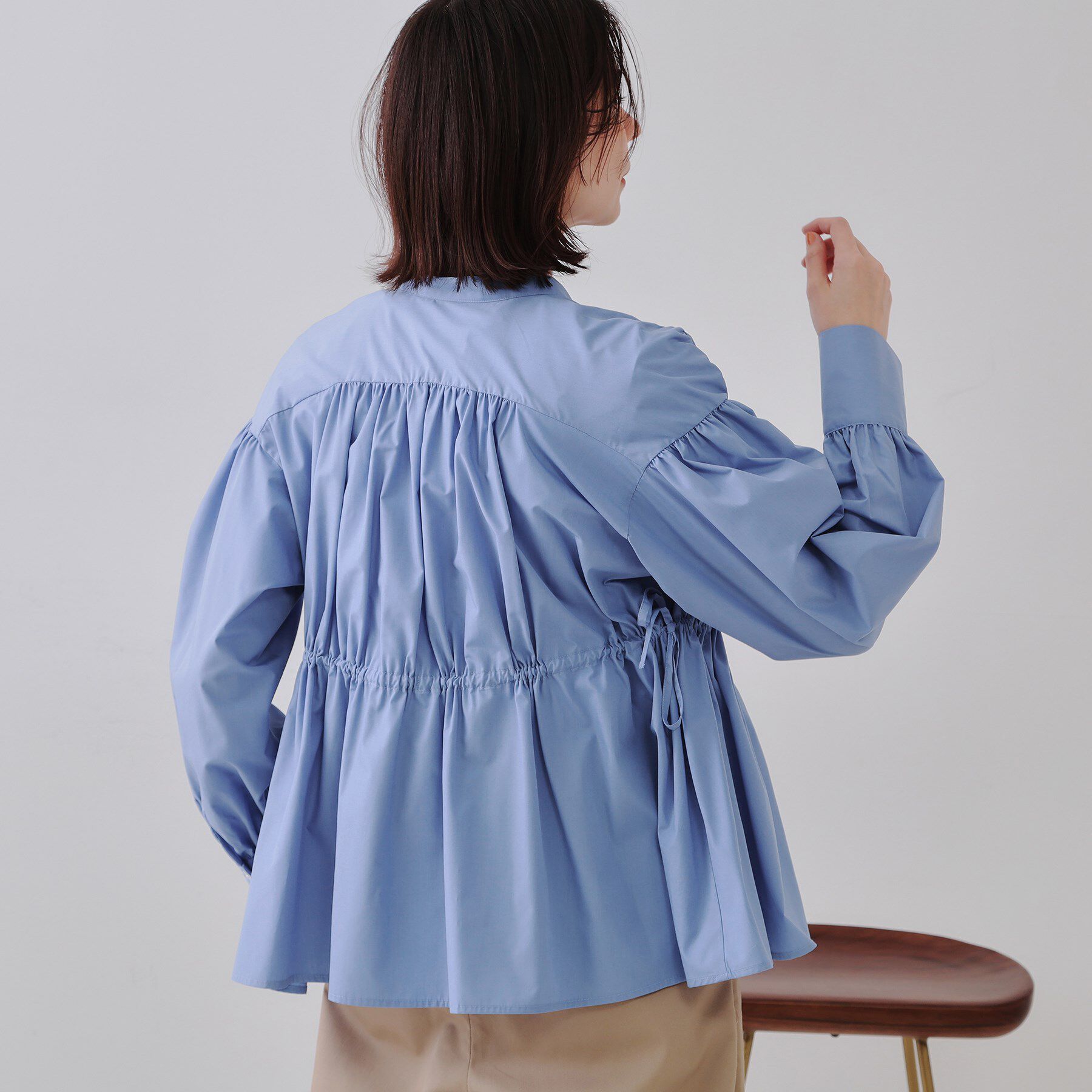 OPAQUE.CLIP「ウエストリボンペプラムシャツ【洗濯機洗い可】」|シャツ・ブラウス|