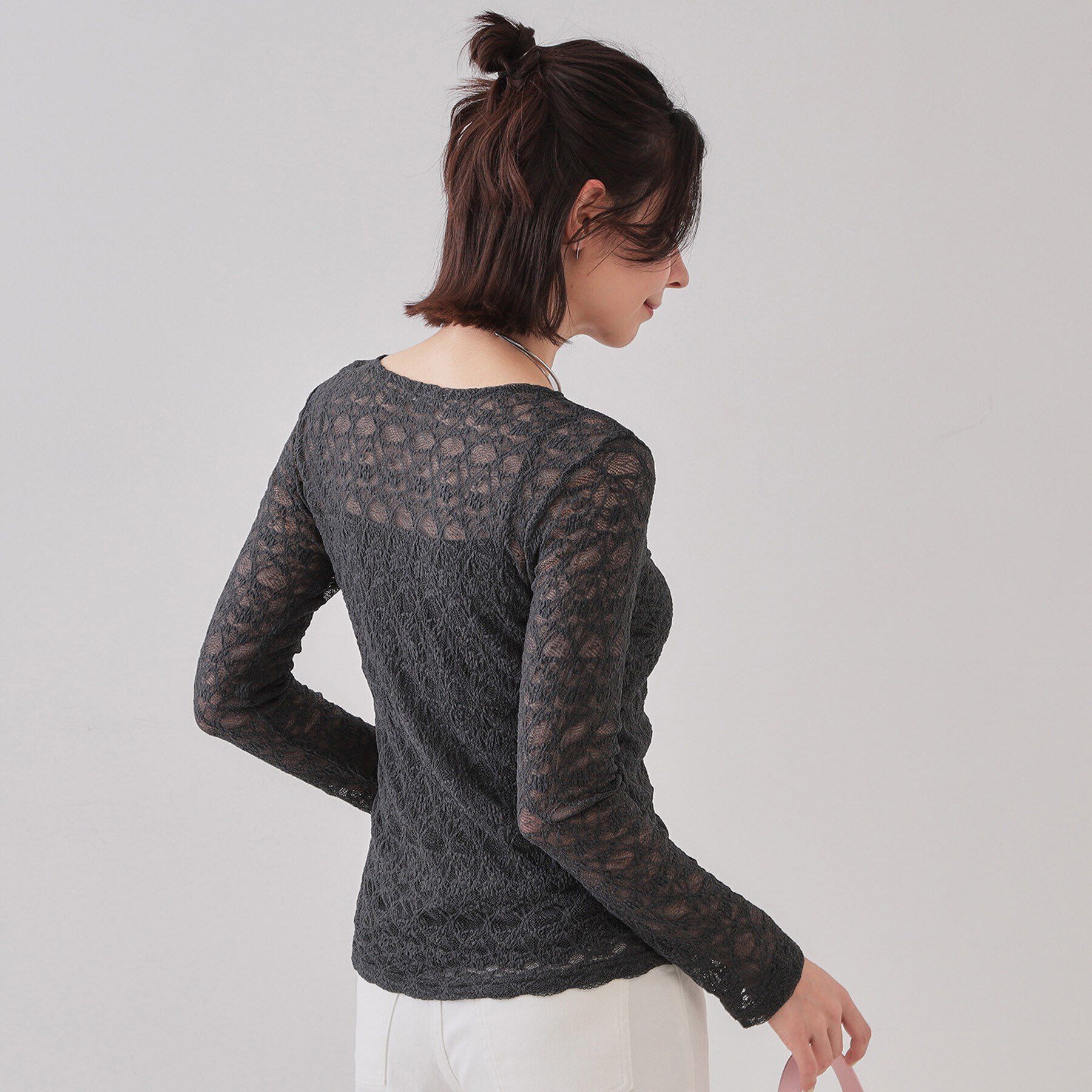 OPAQUE.CLIP「シアーレーストップス【洗濯機洗い可】」|Tシャツ・カットソー|