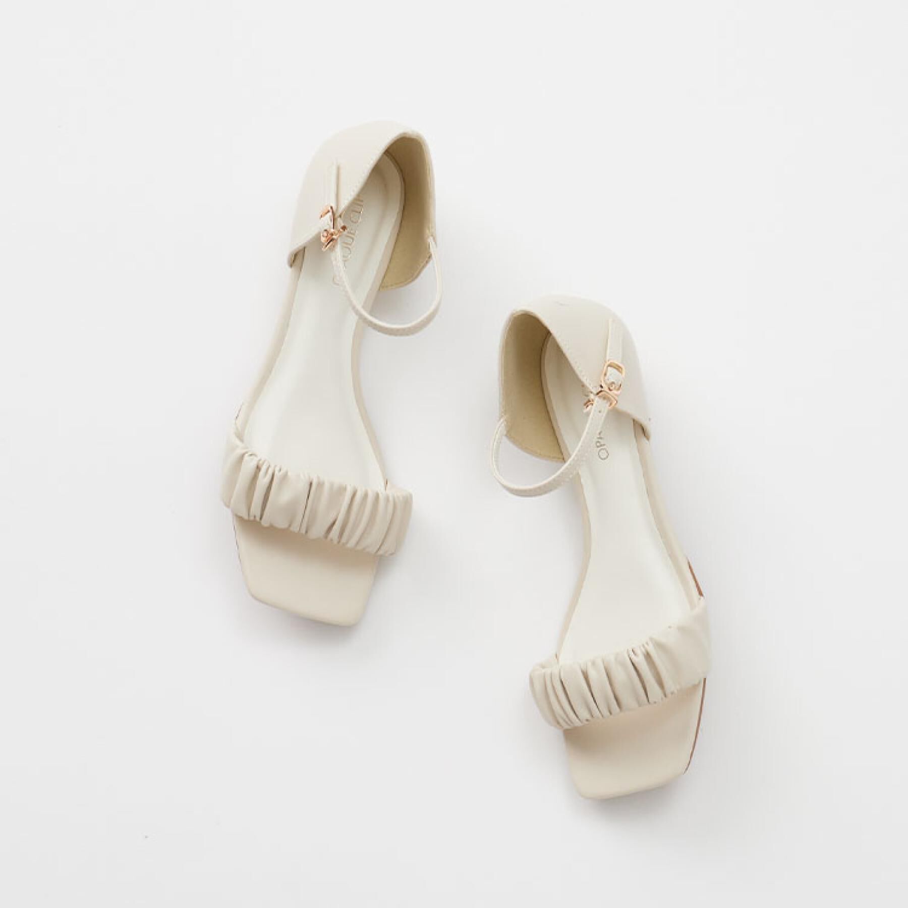 OPAQUE.CLIP「ギャザーフリルベルトウェッジソールサンダル」|サンダル|