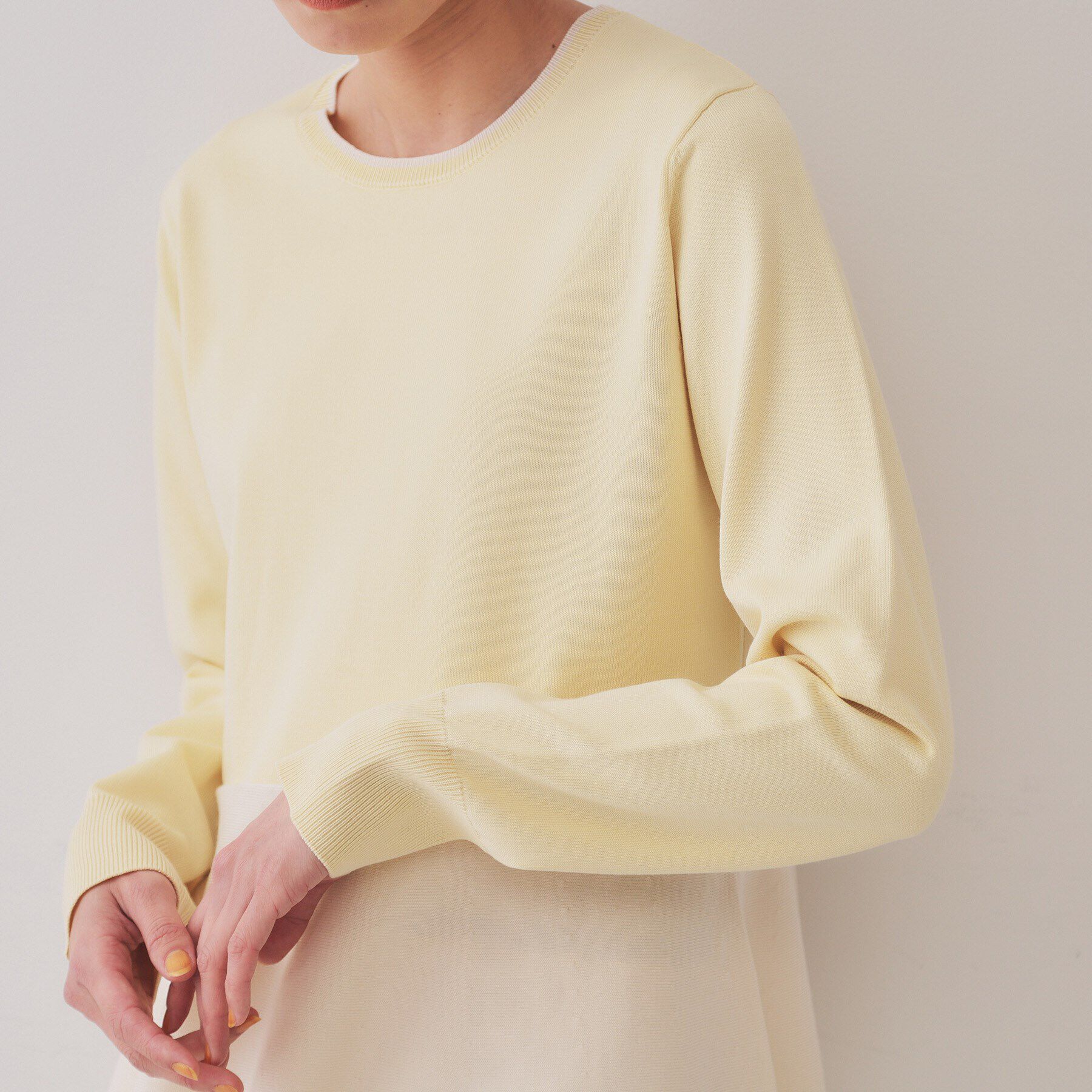 OPAQUE.CLIP「配色ペプラムニット【洗濯機洗い可／抗ピル】」|ニット・セーター|