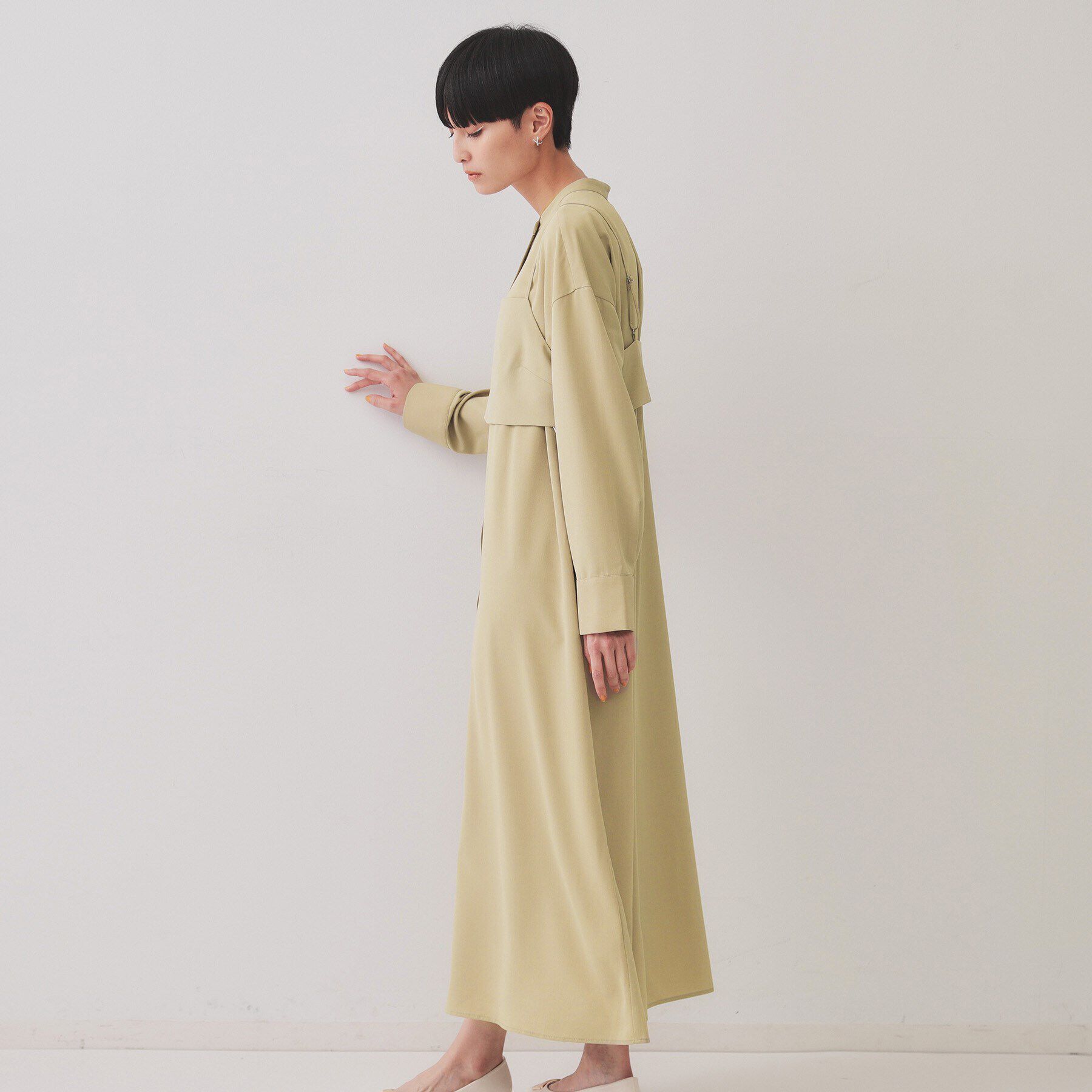 OPAQUE.CLIP「《andGIRL掲載》ビスチェセットシャツワンピース【洗濯機洗い可】」|ワンピース|