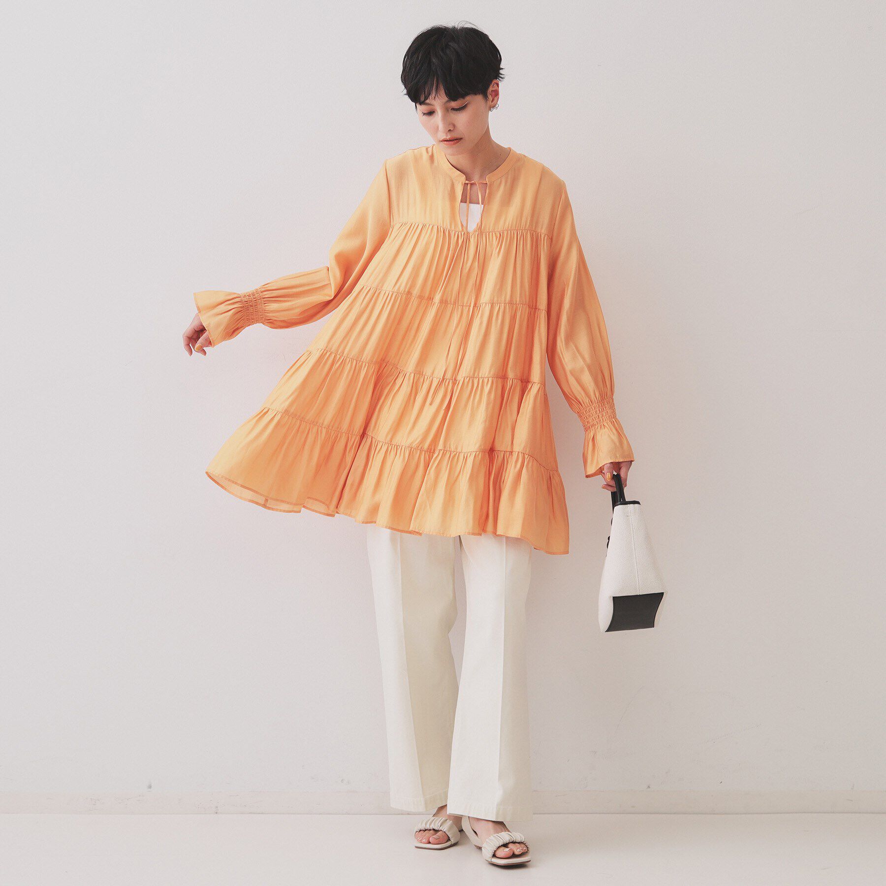 OPAQUE.CLIP「ティアードチュニックブラウス【洗濯機洗い可】」|チュニック|