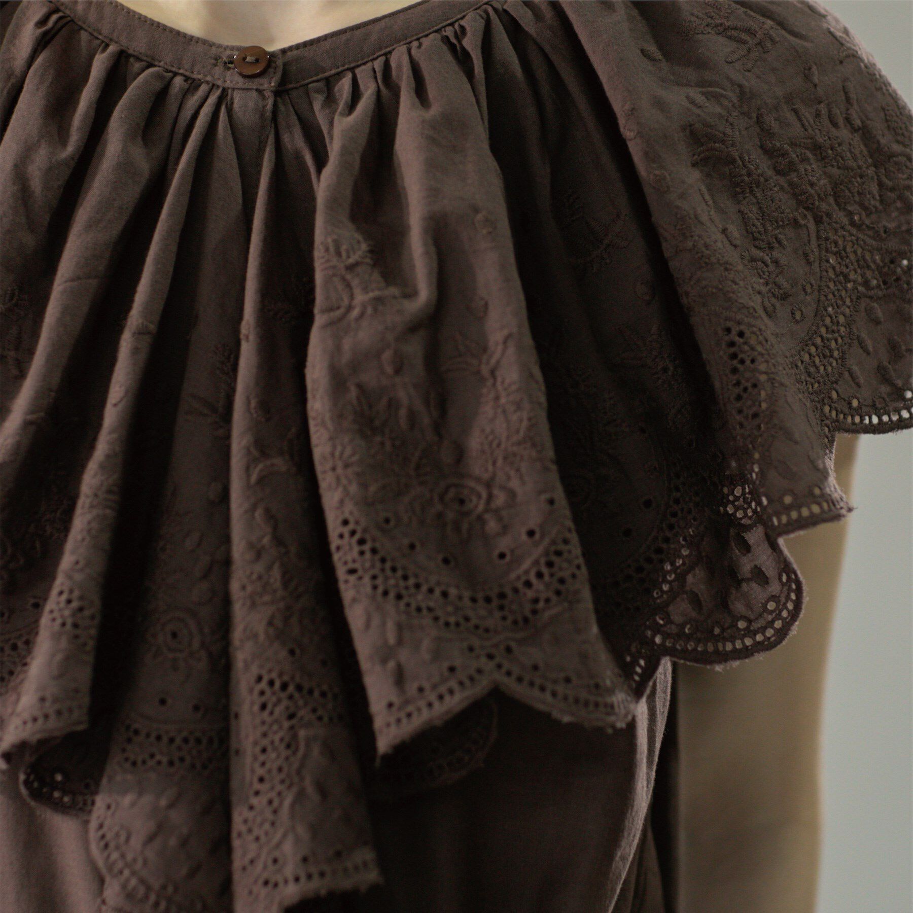 OPAQUE.CLIP「刺繍レースカラーブラウス」|シャツ・ブラウス|