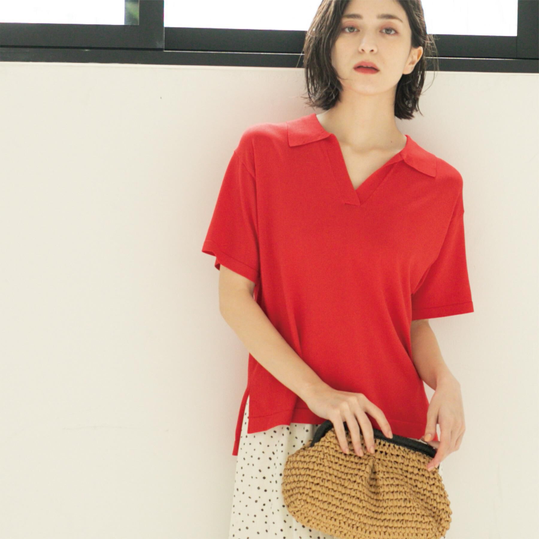 OPAQUE.CLIP「スキッパーニット【UV/接触冷感/抗ピル/洗濯機洗い可】」|ニット・セーター|