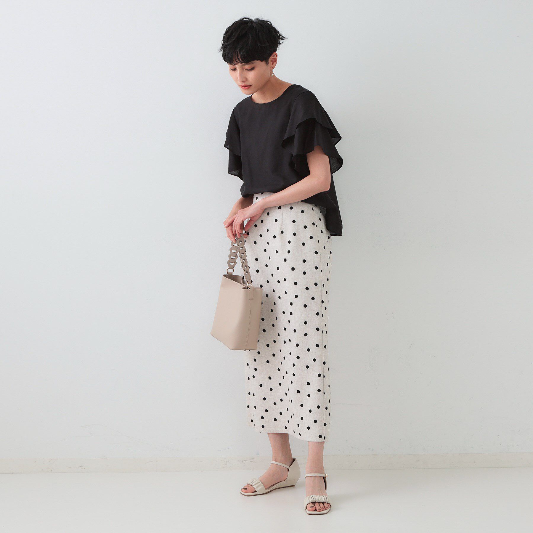 OPAQUE.CLIP「フリルスリーブブラウス【洗濯機洗い可】」|シャツ・ブラウス|