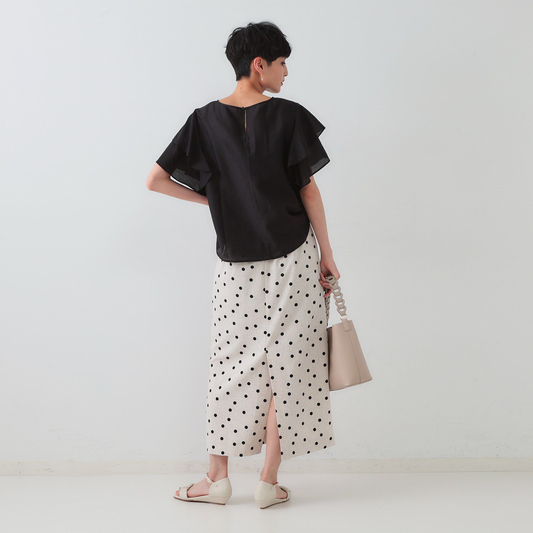 OPAQUE.CLIP「フリルスリーブブラウス【洗濯機洗い可】」|シャツ・ブラウス|