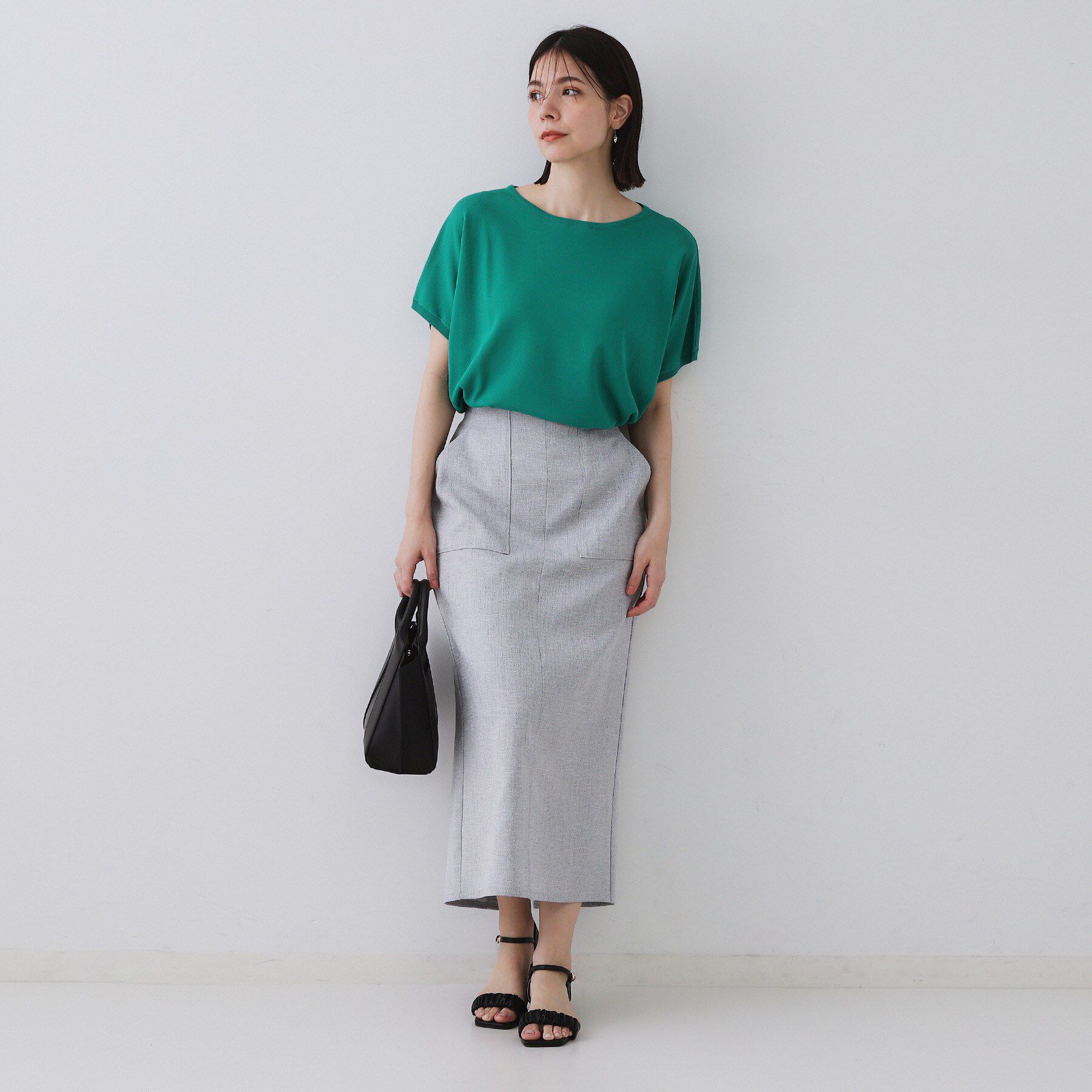 OPAQUE.CLIP「《6色展開/S-LLサイズ》ドルマンスリーブニット【UV/接触冷感/洗濯機洗い可/抗ピル】」|ニット・セーター|