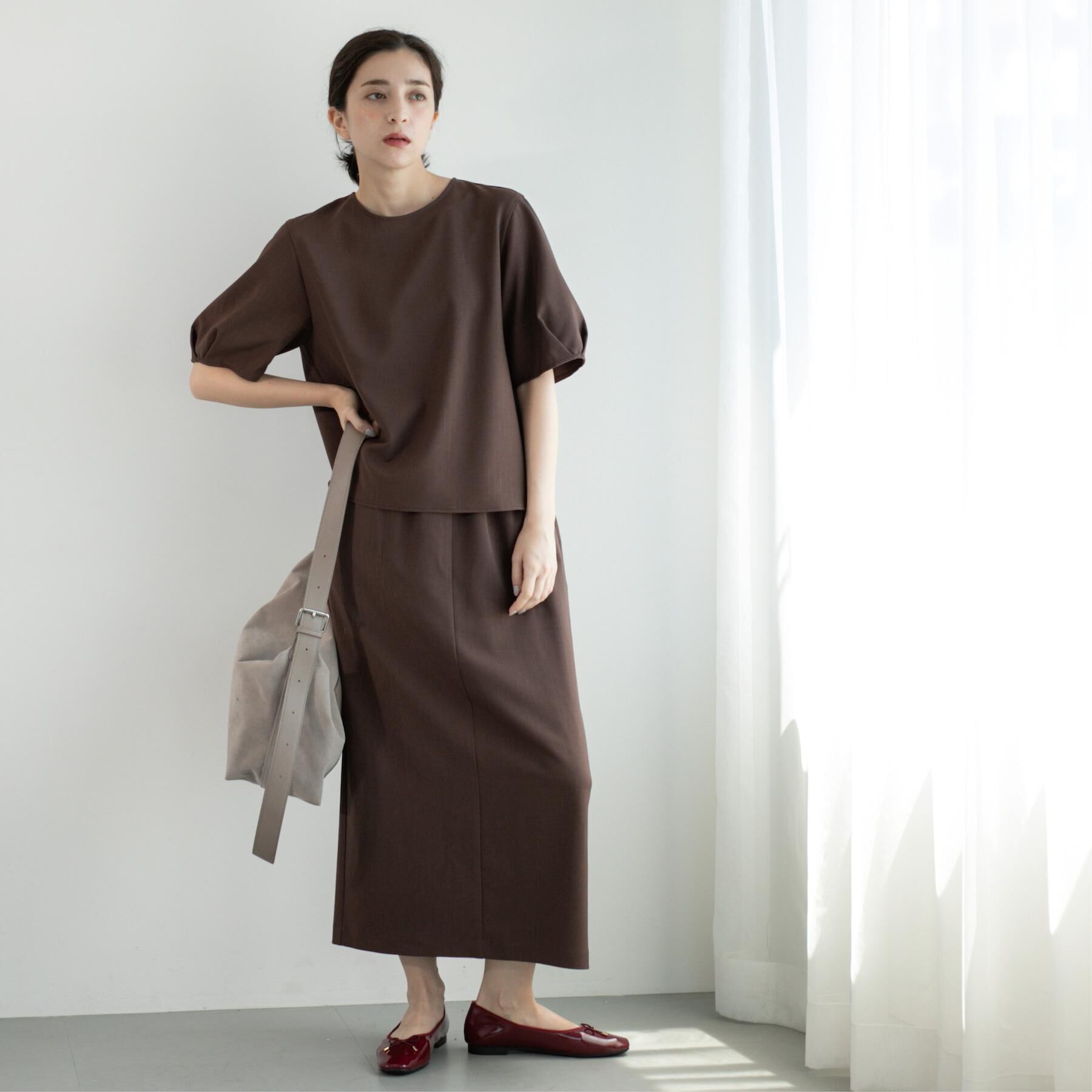 OPAQUE.CLIP「ラメストライプタックスリーブブラウス/セットアップ可【洗濯機洗い可/防シワ/吸水速乾】」|シャツ・ブラウス|