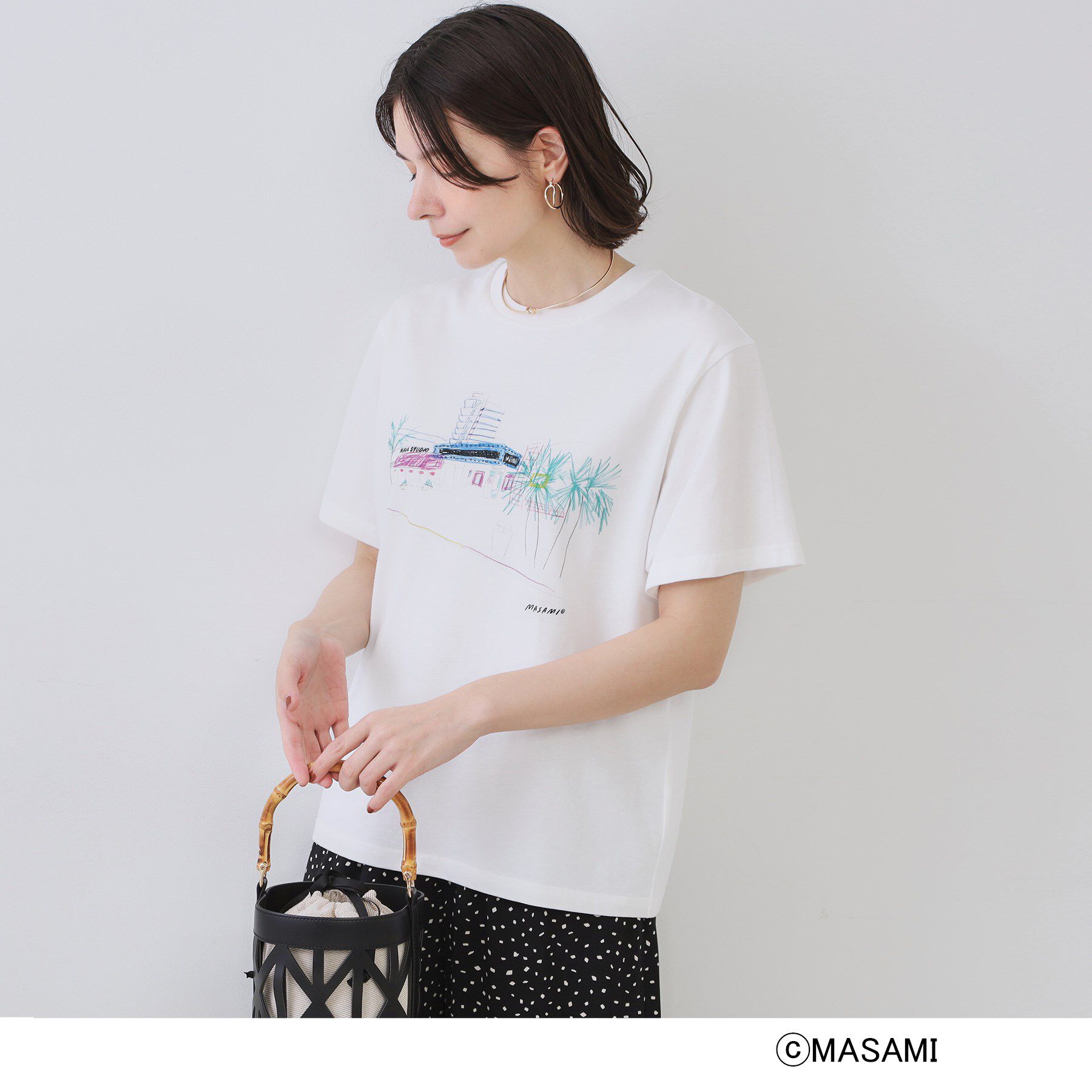 OPAQUE.CLIP「風景イラストプリントTシャツ」|Tシャツ・カットソー|