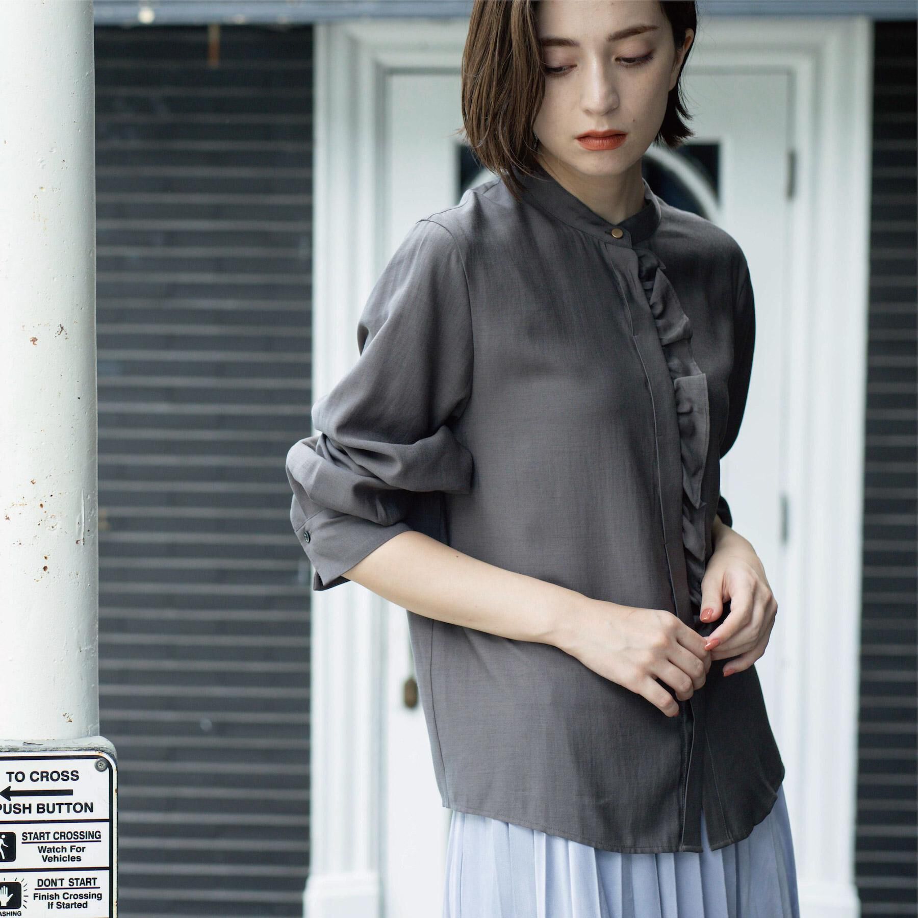 OPAQUE.CLIP「フロントフリルブラウス【洗濯機OK】」|シャツ・ブラウス|