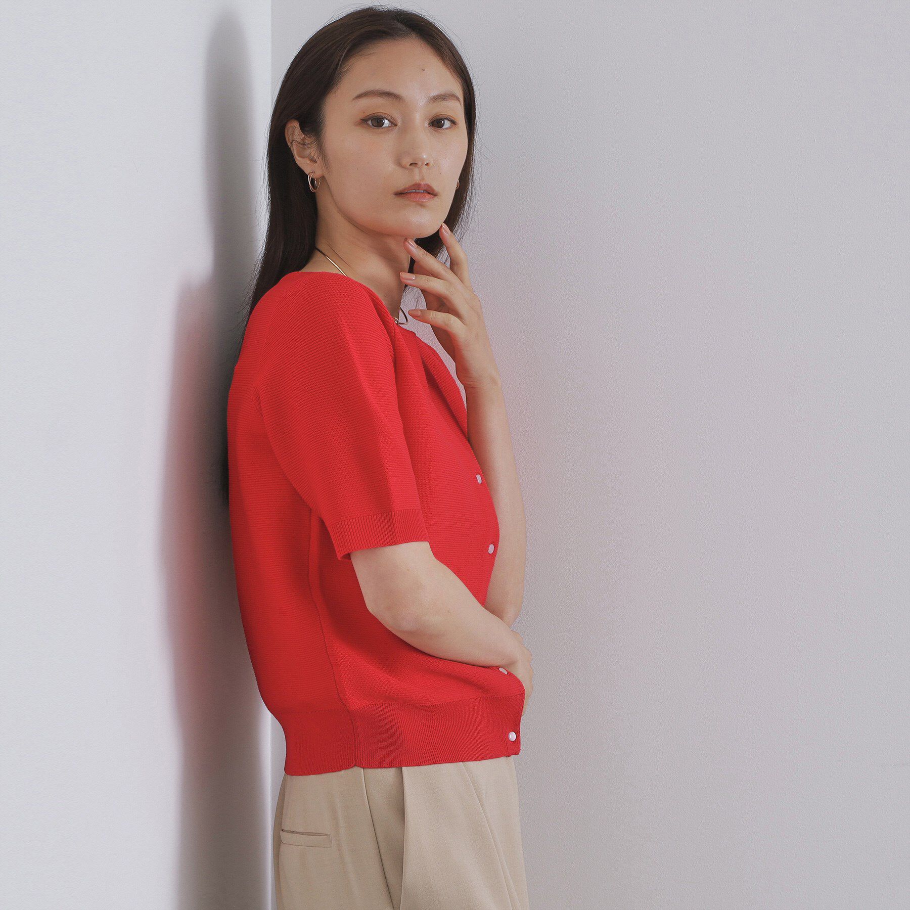 OPAQUE.CLIP「ガーダーニットカーディガン【UVケア/洗濯機洗い可】」|カーディガン|