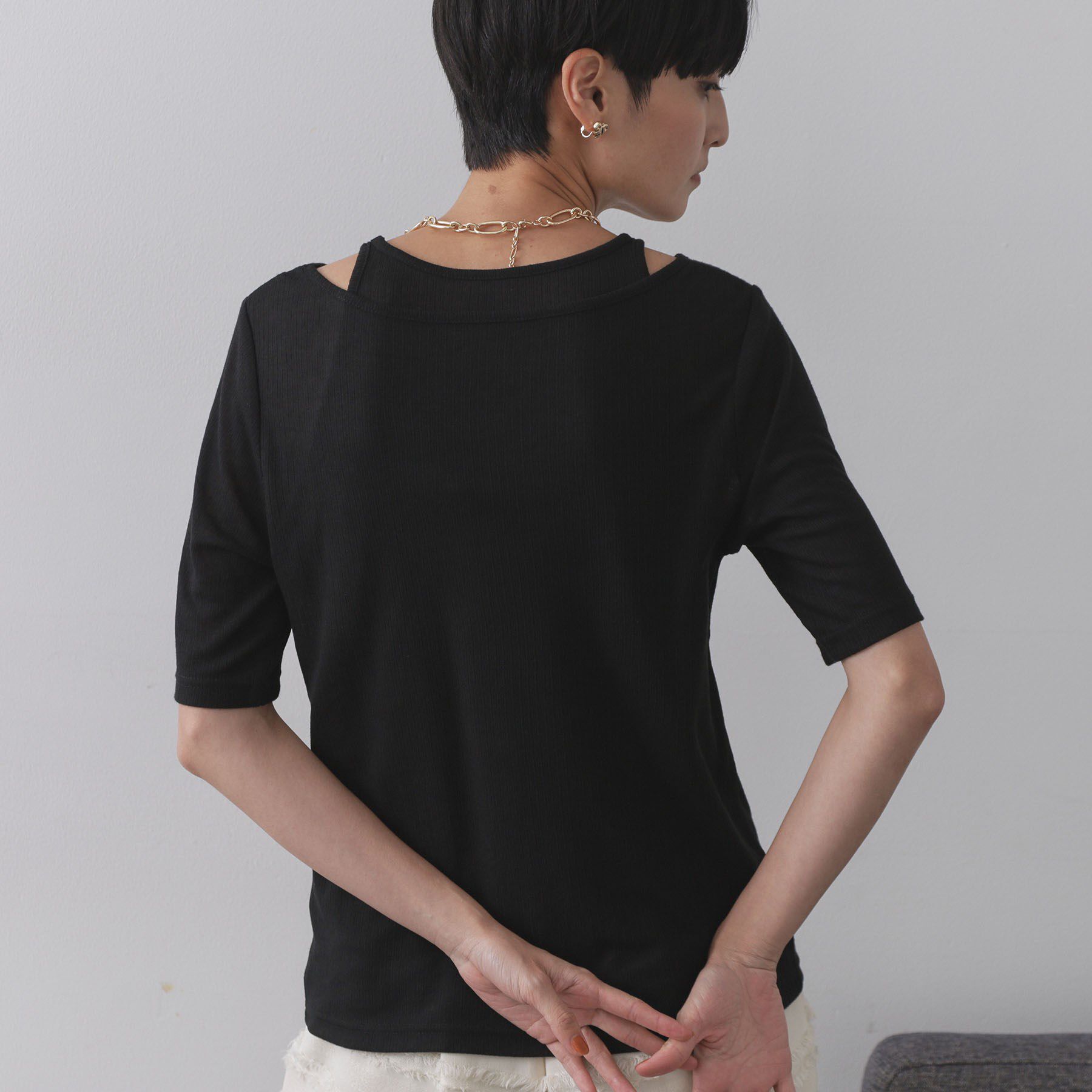 OPAQUE.CLIP「シアーリブレイヤードカットソー【洗濯機洗い可】」|Tシャツ・カットソー|