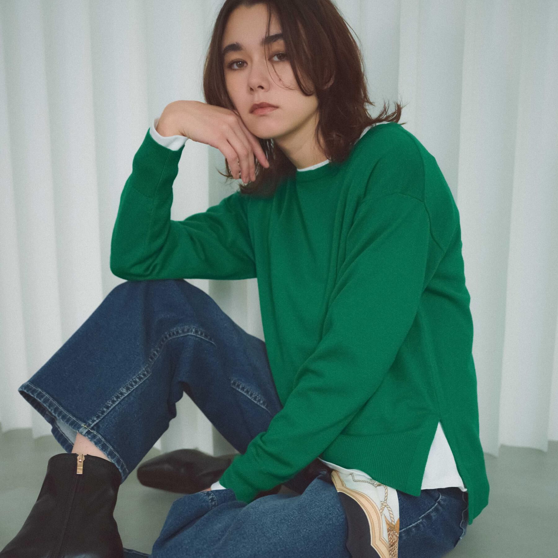 OPAQUE.CLIP「ボートネックニット/エクストラファインメリノウール【THEシリーズ/洗濯機OK】」|ニット・セーター|